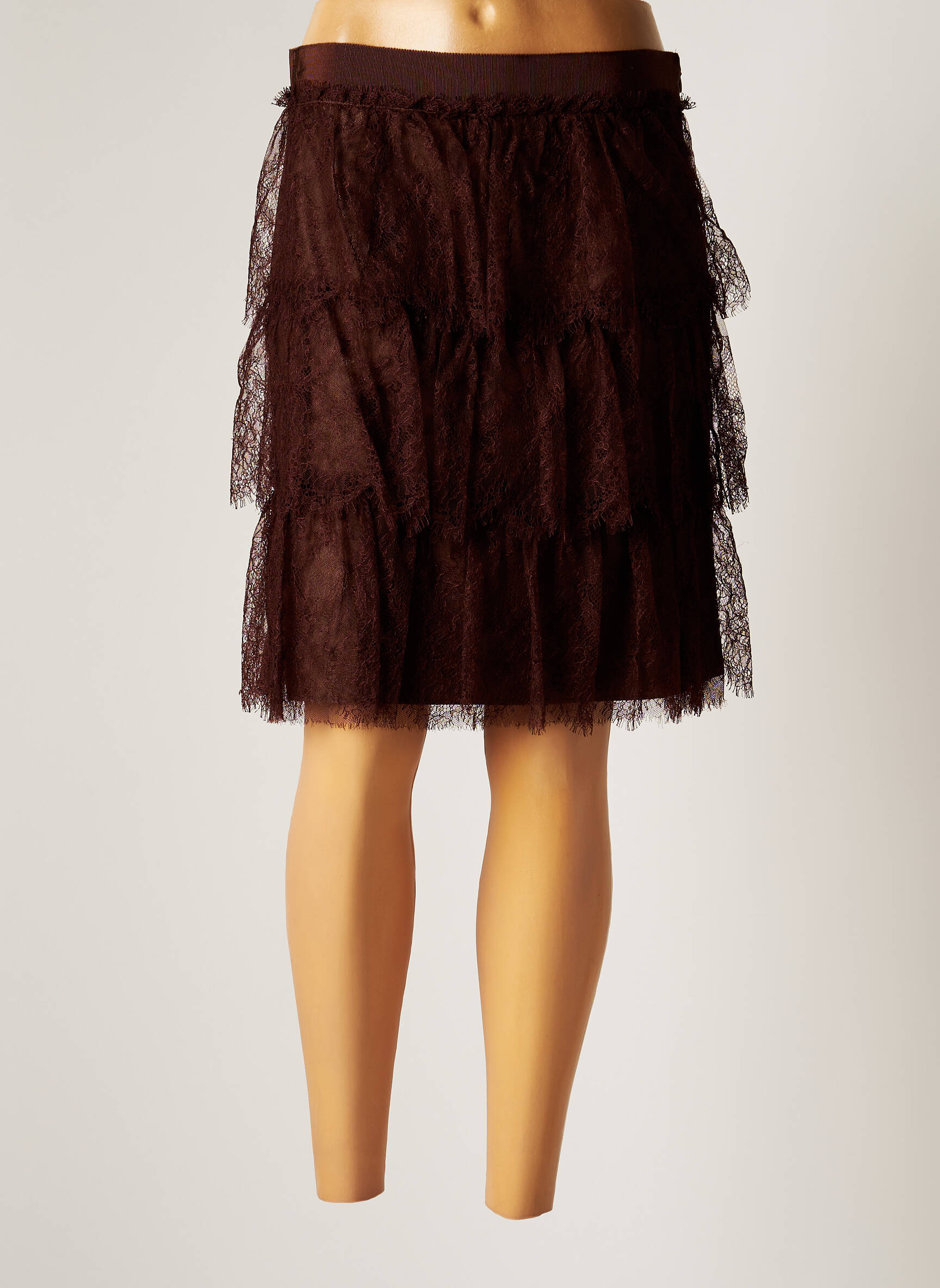 Pusilgis sijonas rudas GOLDEN GOOSE DELUXE BRAND moteris