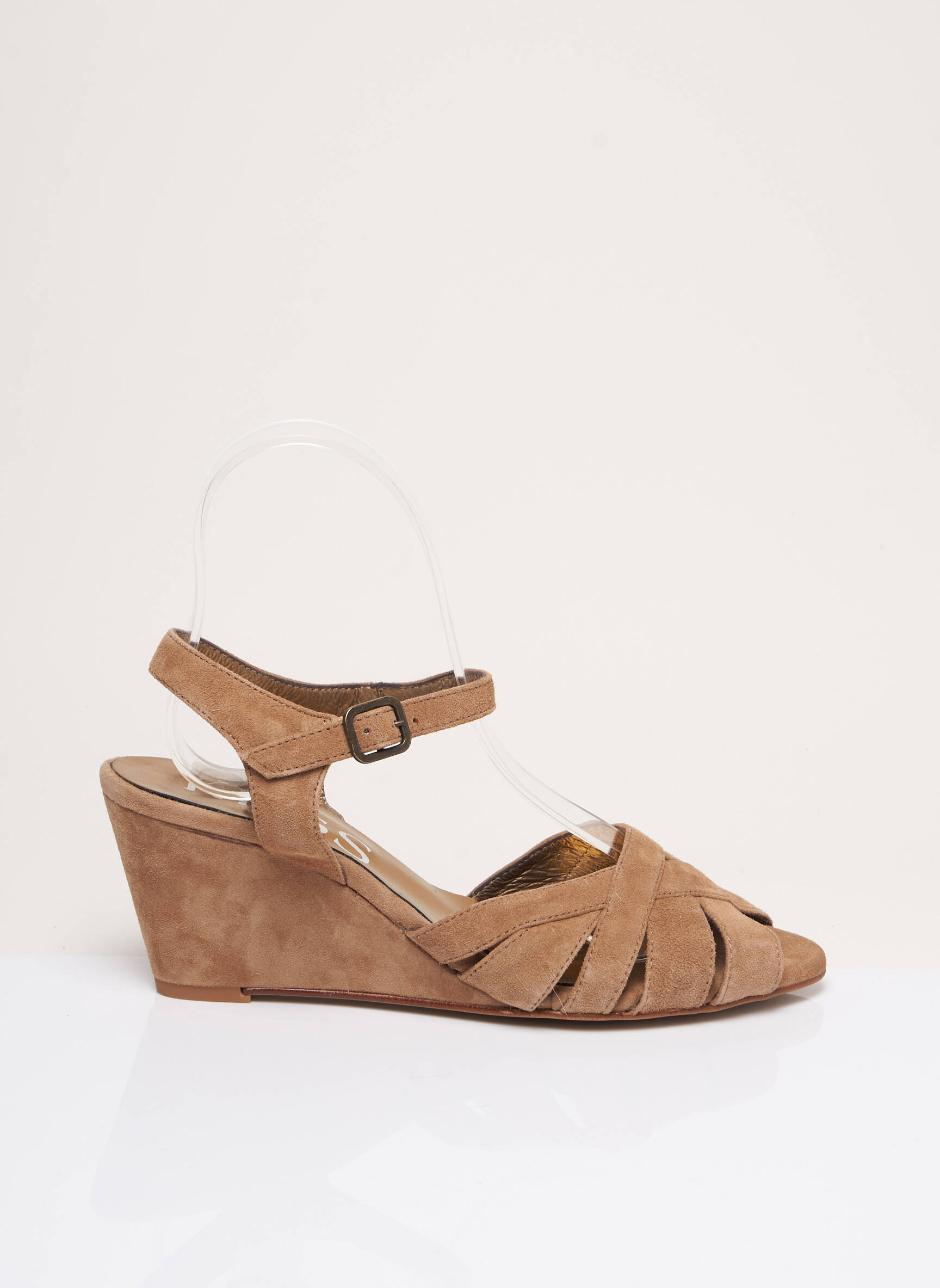 Sandalai/nu pėdos lygus medžiaga kulnas nuo 7 iki 9 cm rudas KESS moteris