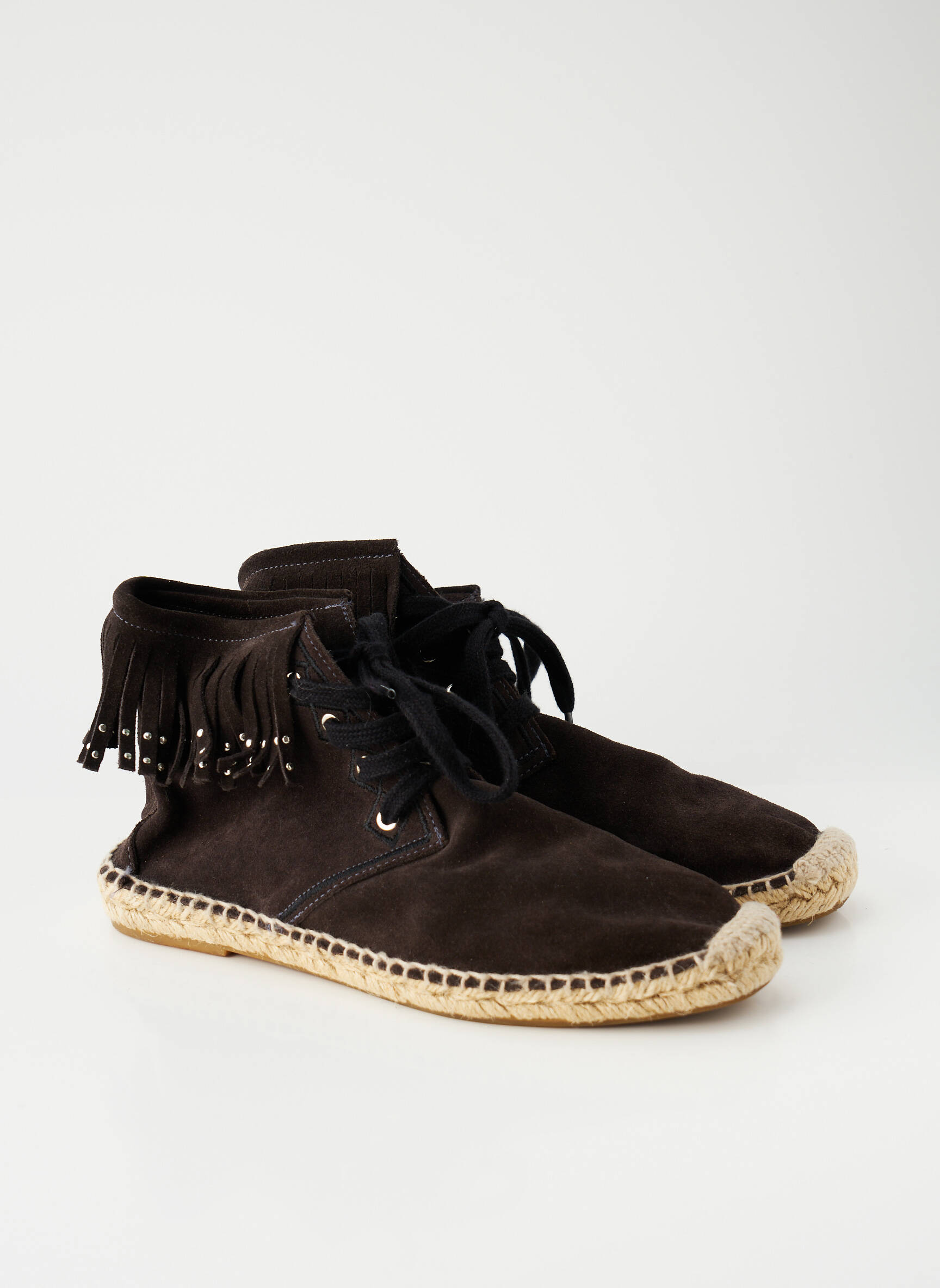 Espadrilės nubuko audinys plokščias kulnas iki 3 cm rudas ZARA moteris