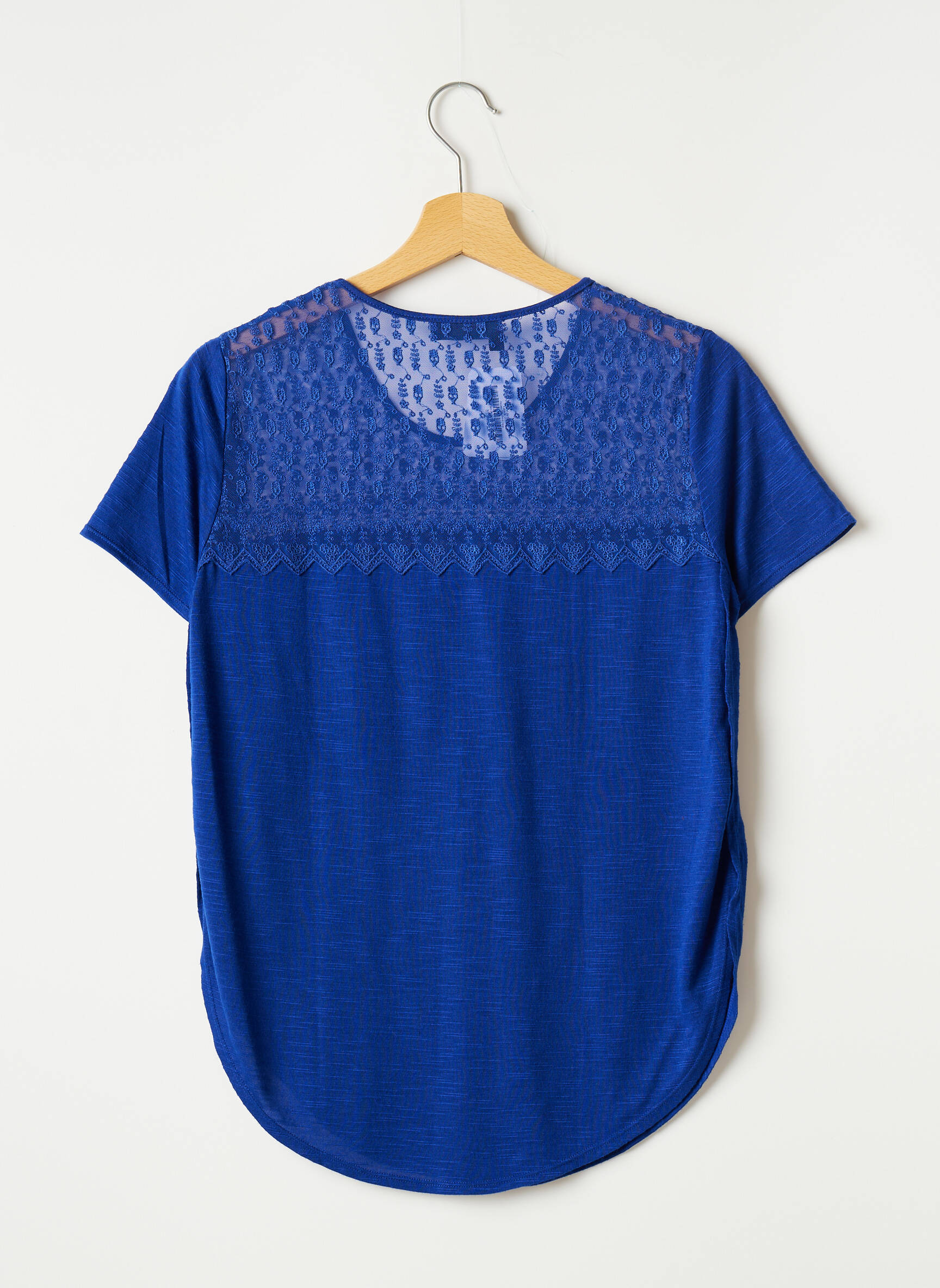 T-marškinys centrinė iškirptė trumpas rankovės mėlyna THE KOOPLES moteris