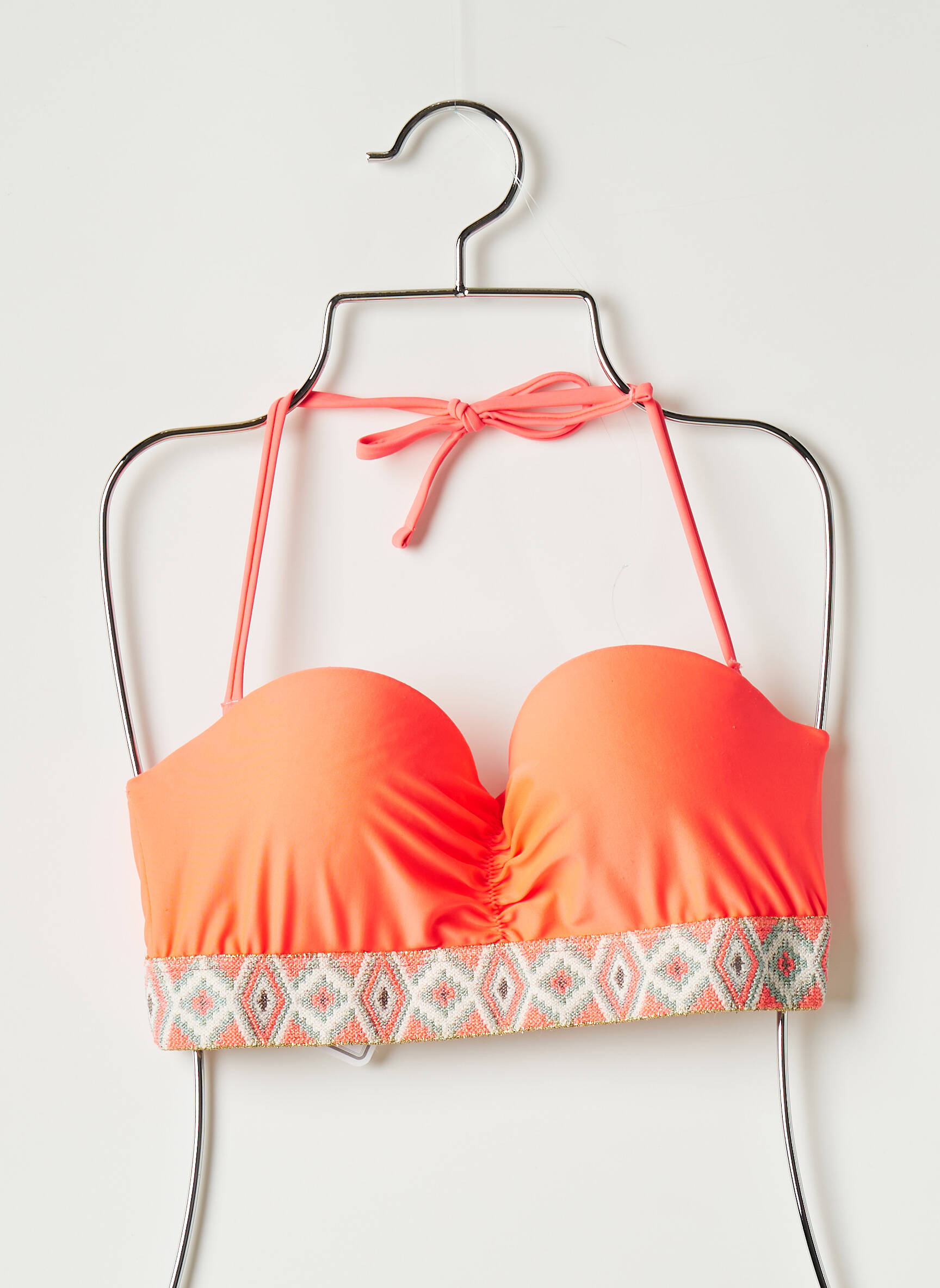 Maudymosi viršūnė tamprumas push-up liemenėlė su aukštu palaikymu oranžinė SANS MARQUE moteris