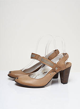 Sandalai/nu pėdos lygus medžiaga kulnas nuo 7 iki 9 cm rudas OXS moteris