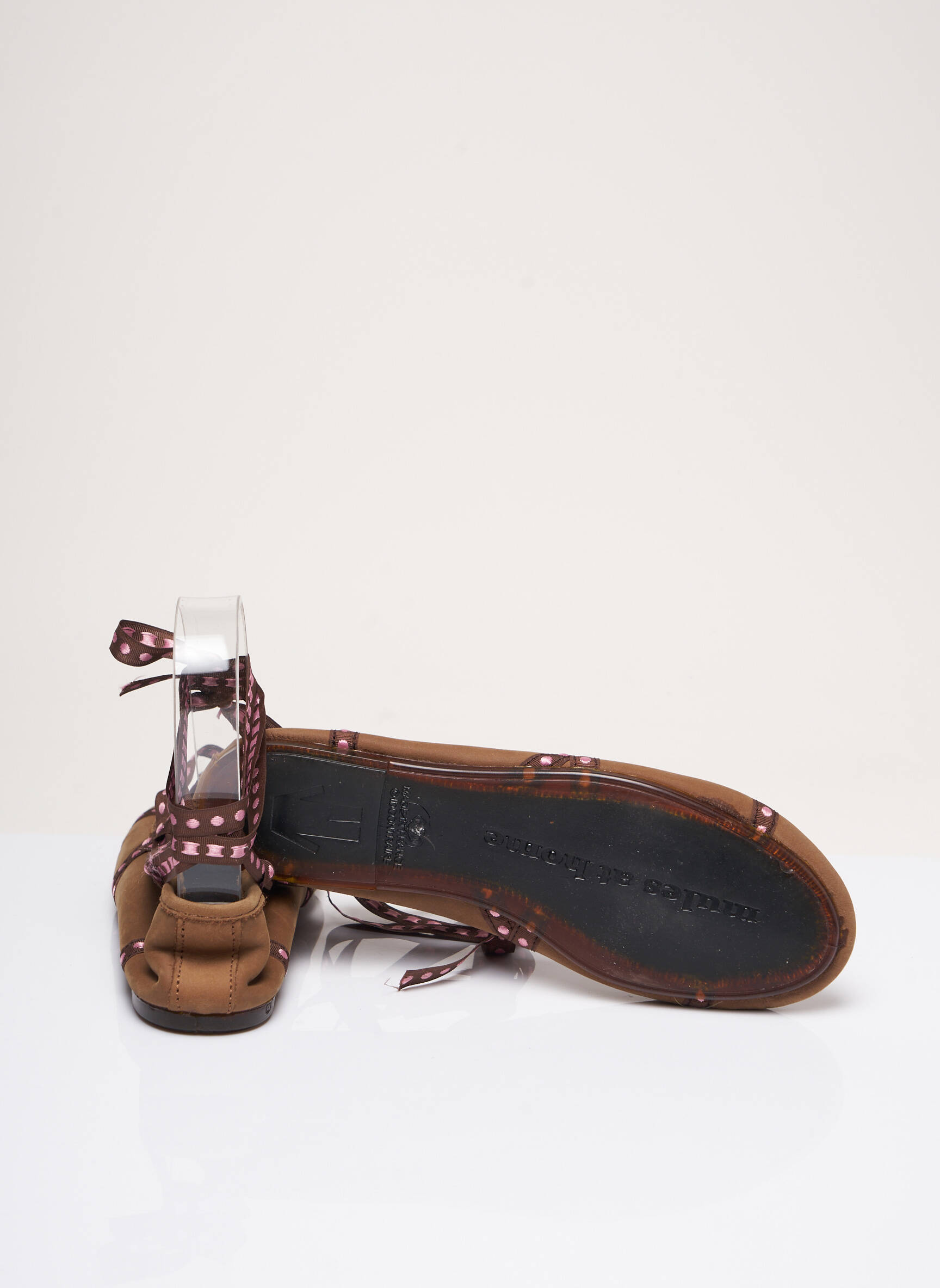 Balerinos apvalus mygtukas plokščias kulnas iki 3 cm rudas THE FRENCH TOUCH moteris