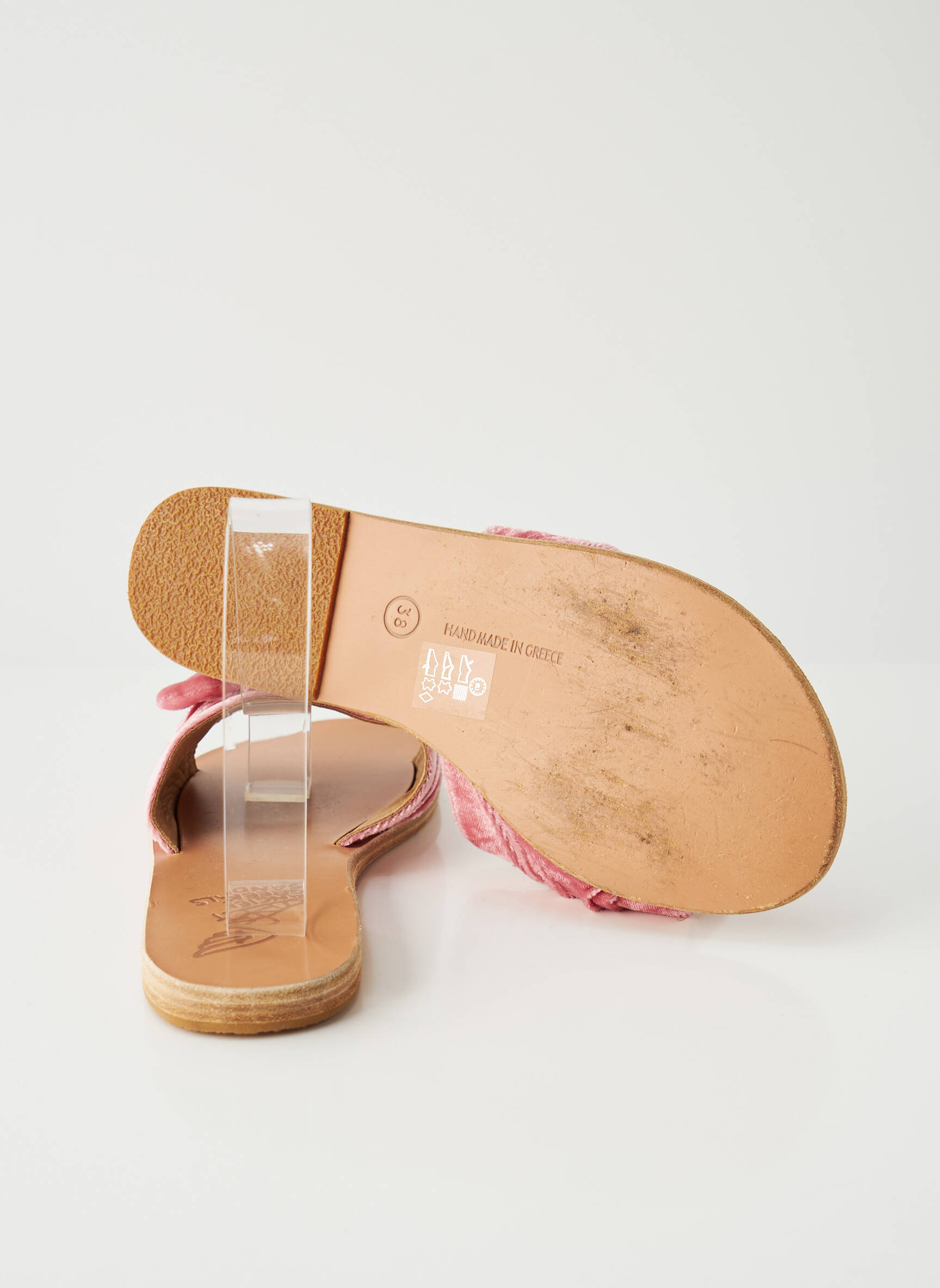 Mule/sabotai odinė išorinė padas plokščias kulnas iki 3 cm rožinė ANCIENT GREEK SANDALS moteris