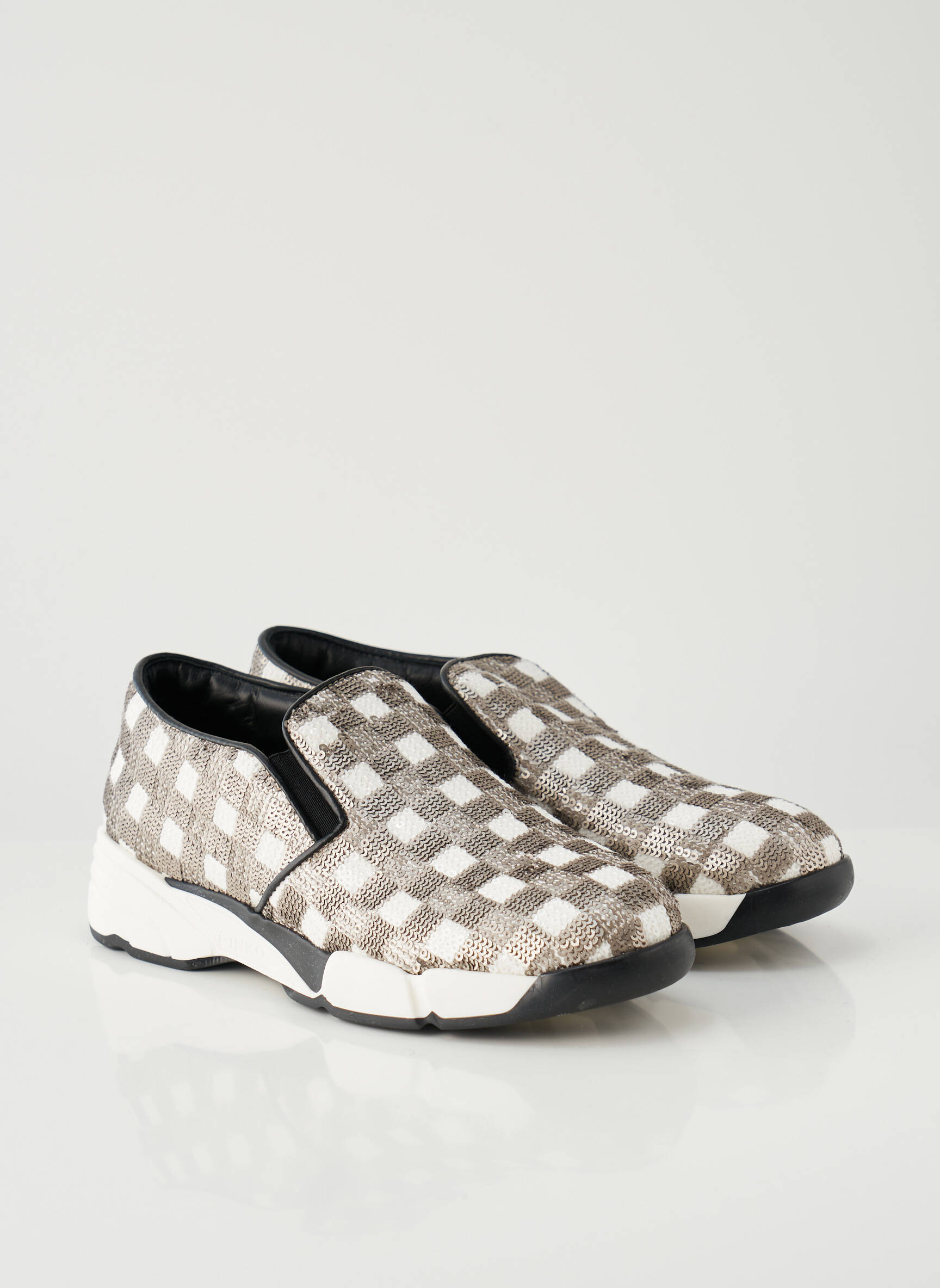 Slip-on batai apvalus mygtukas plokščias kulnas iki 3 cm pilka PINKO moteris