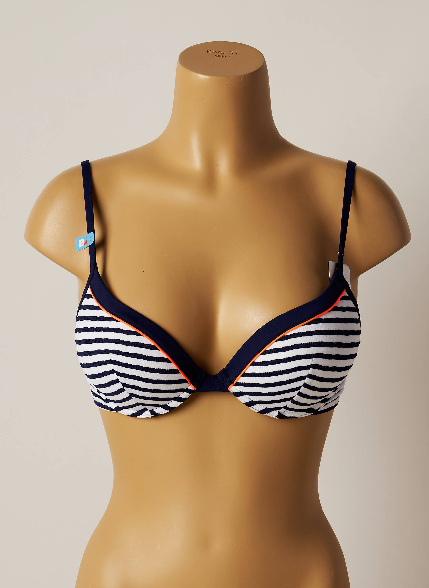 Maudymosi viršūnė tamprumas push-up liemenėlė su aukštu palaikymu mėlyna CHERRY BEACH moteris