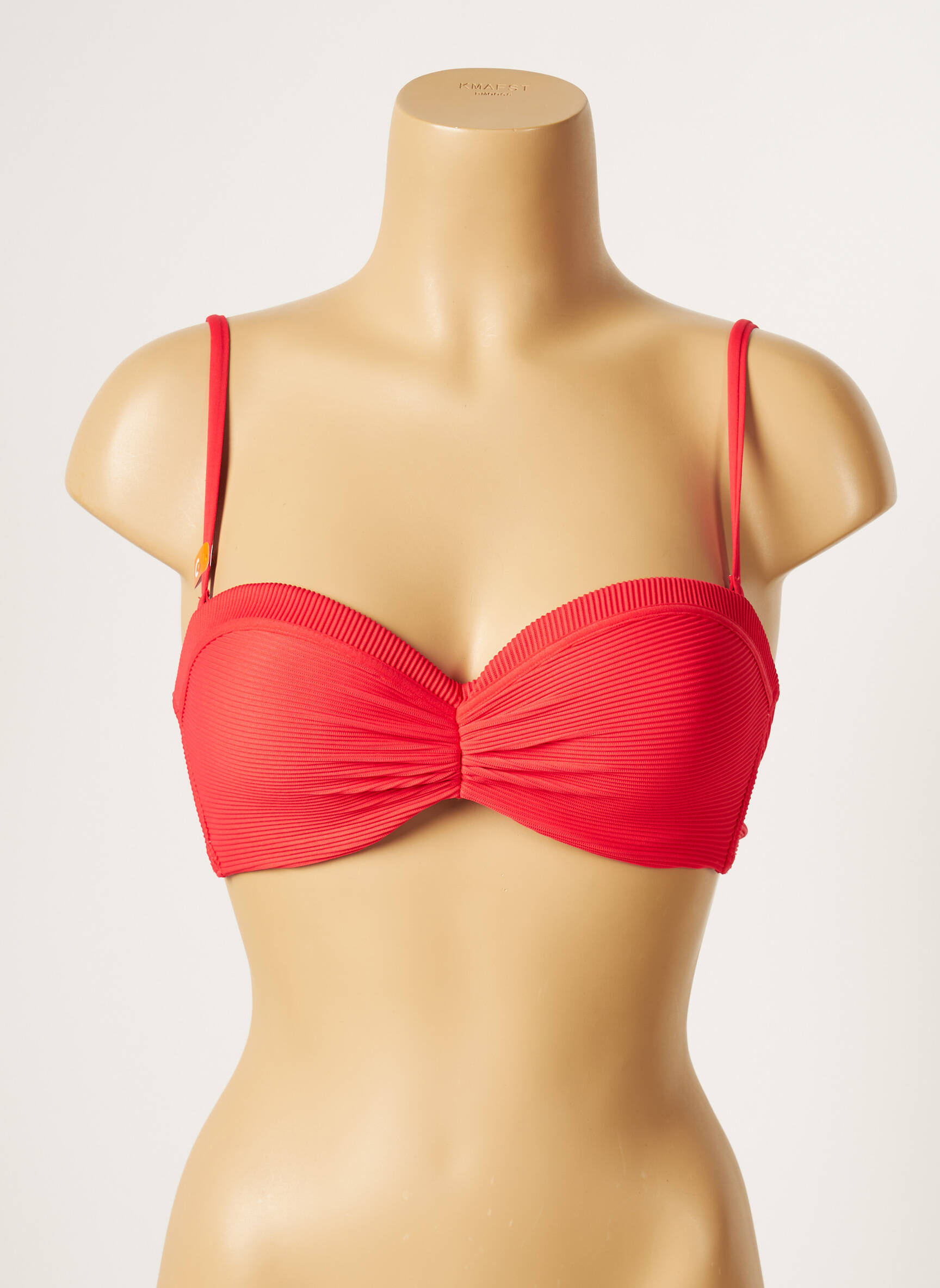 Maudymosi viršūnė tamprumas viršutinė juostelė raudona CHERRY BEACH moteris