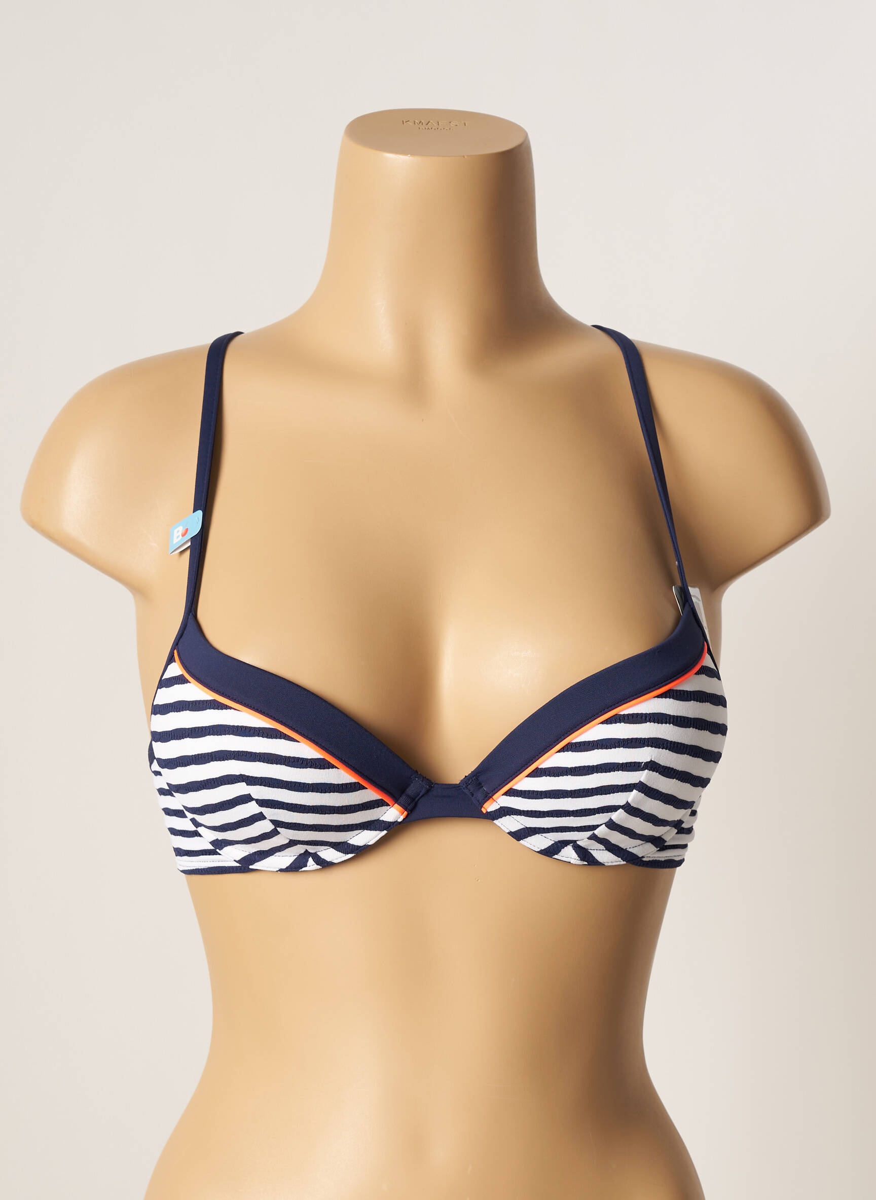 Maudymosi viršūnė tamprumas push-up liemenėlė su aukštu palaikymu mėlyna CHERRY BEACH moteris