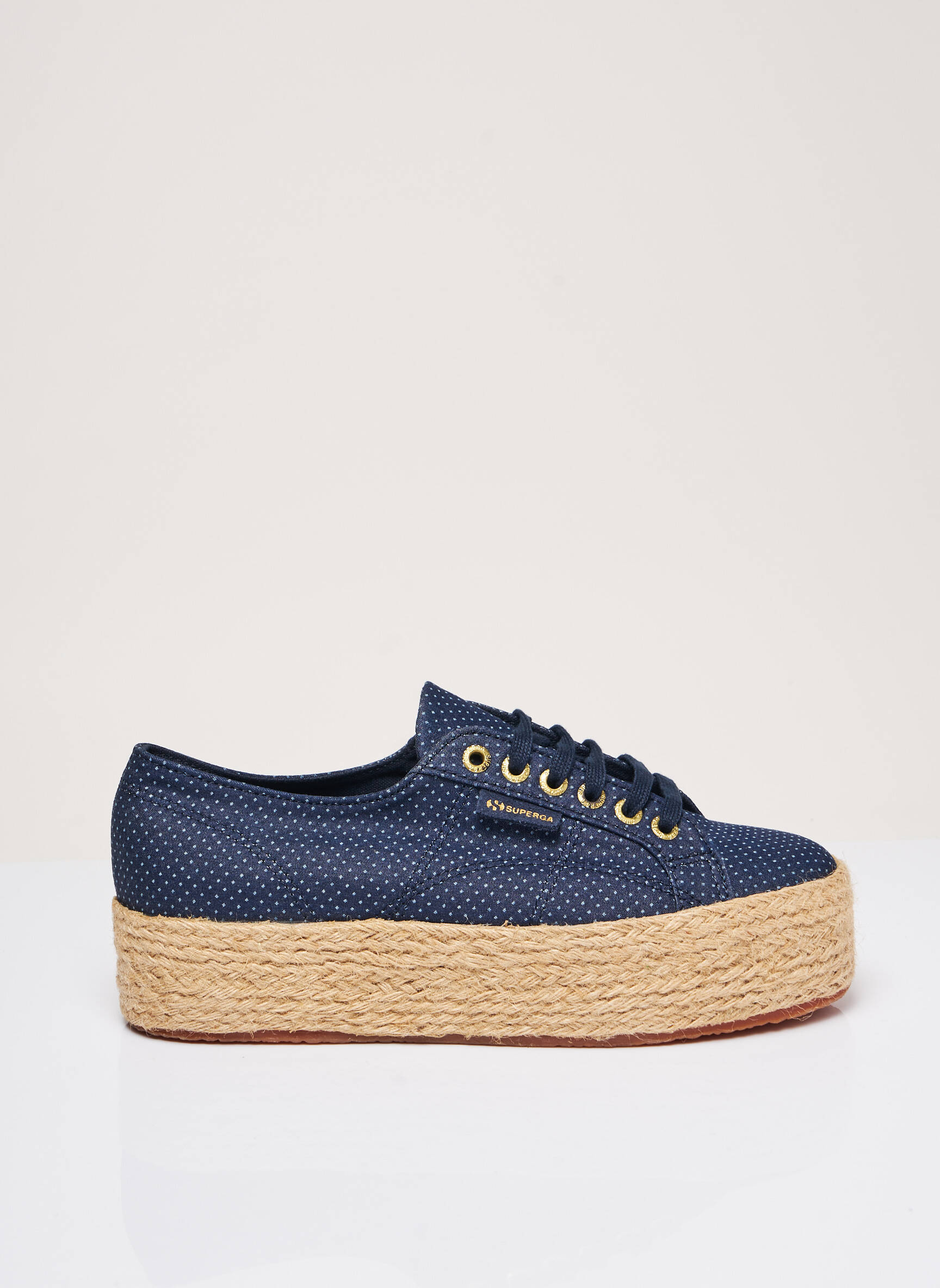 Espadrilės šnervių uždarymas kulnas nuo 4 iki 6 cm mėlyna SUPERGA moteris