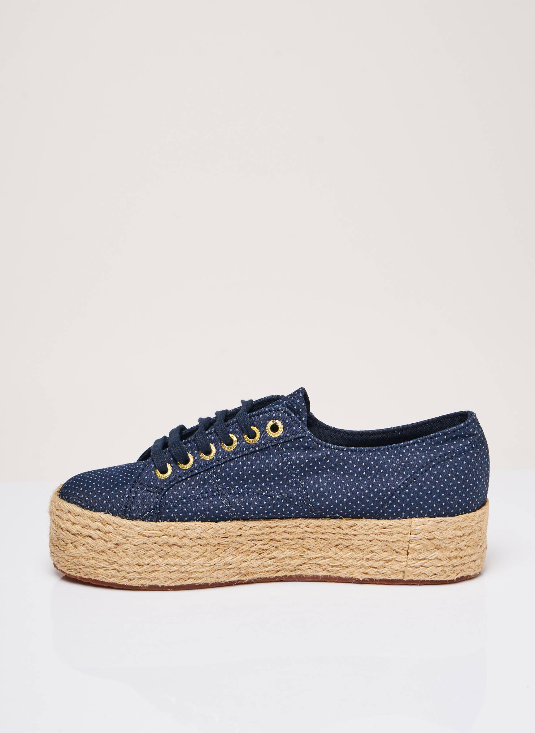 Espadrilės šnervių uždarymas kulnas nuo 4 iki 6 cm mėlyna SUPERGA moteris