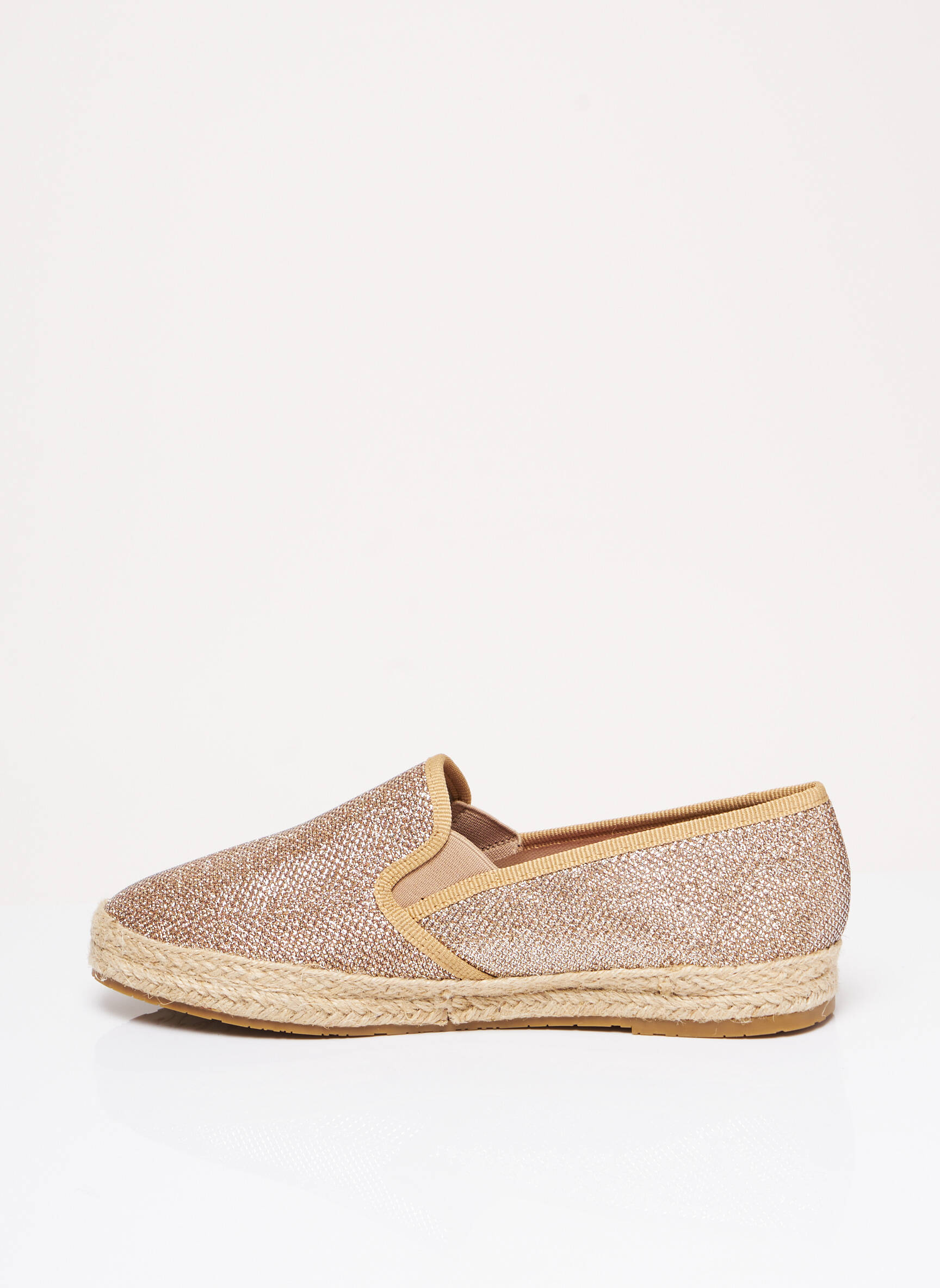 Espadrilės apvalus mygtukas plokščias kulnas iki 3 cm geltona XTI moteris