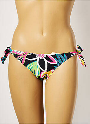 Maudymosi kelnaitės gėlių raštas bikini juodas CHERRY BEACH moteris