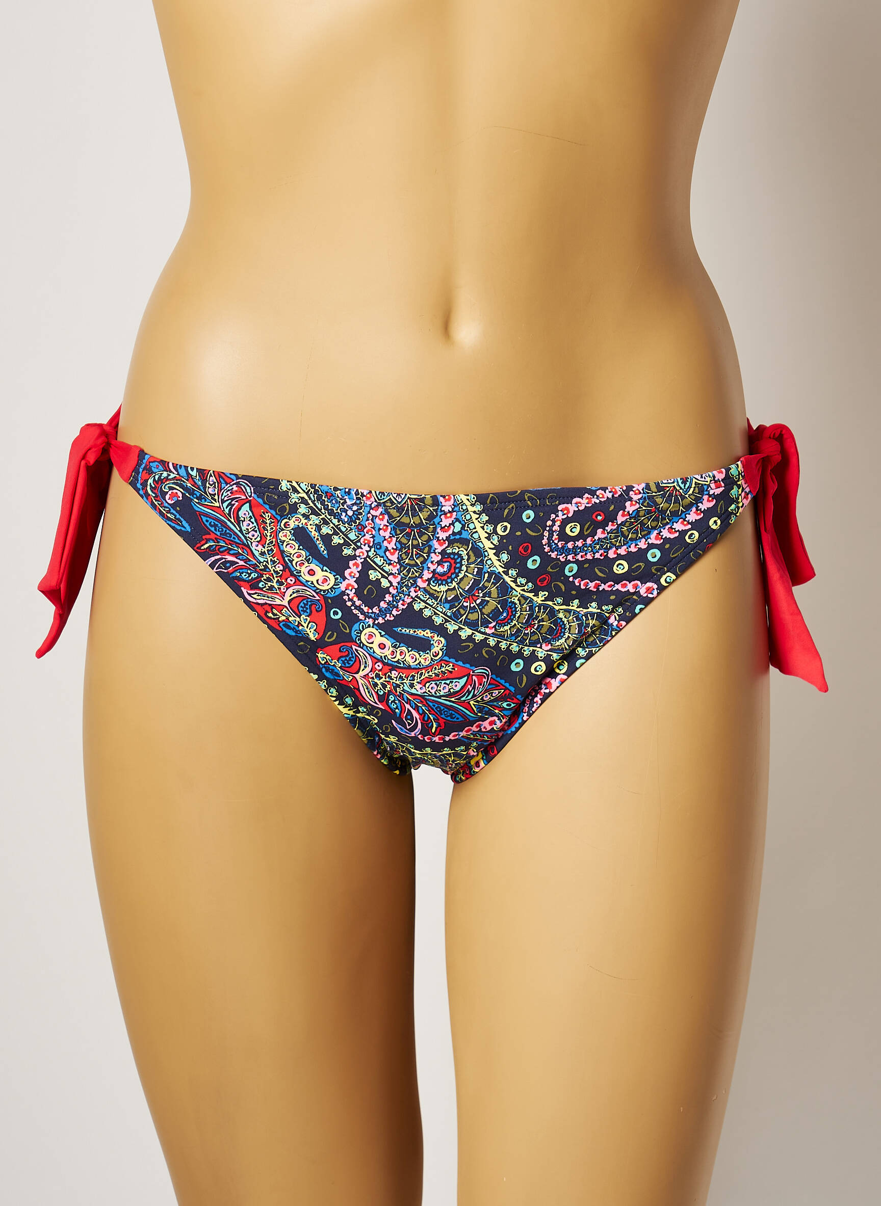 Maudymosi kelnaitės užsegimas su raišteliais bikini mėlyna CHERRY BEACH moteris