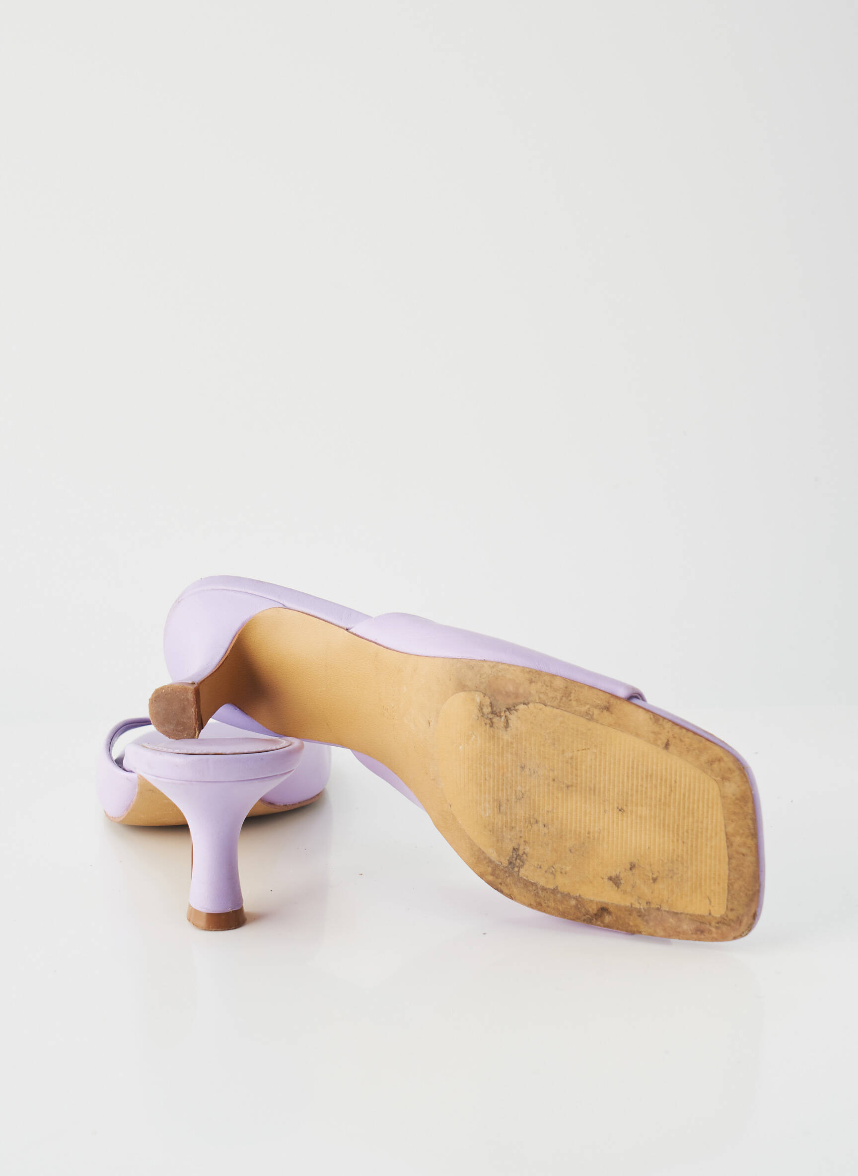 Mule/sabotai lygus medžiaga kulnas nuo 4 iki 6 cm violetinis MANGO moteris