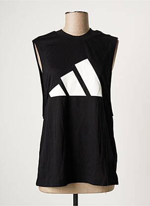 Marškiniai be rankovių sietspausdinimas be rankų juodas ADIDAS moteris