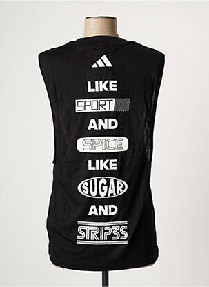 Marškiniai be rankovių sietspausdinimas be rankų juodas ADIDAS moteris