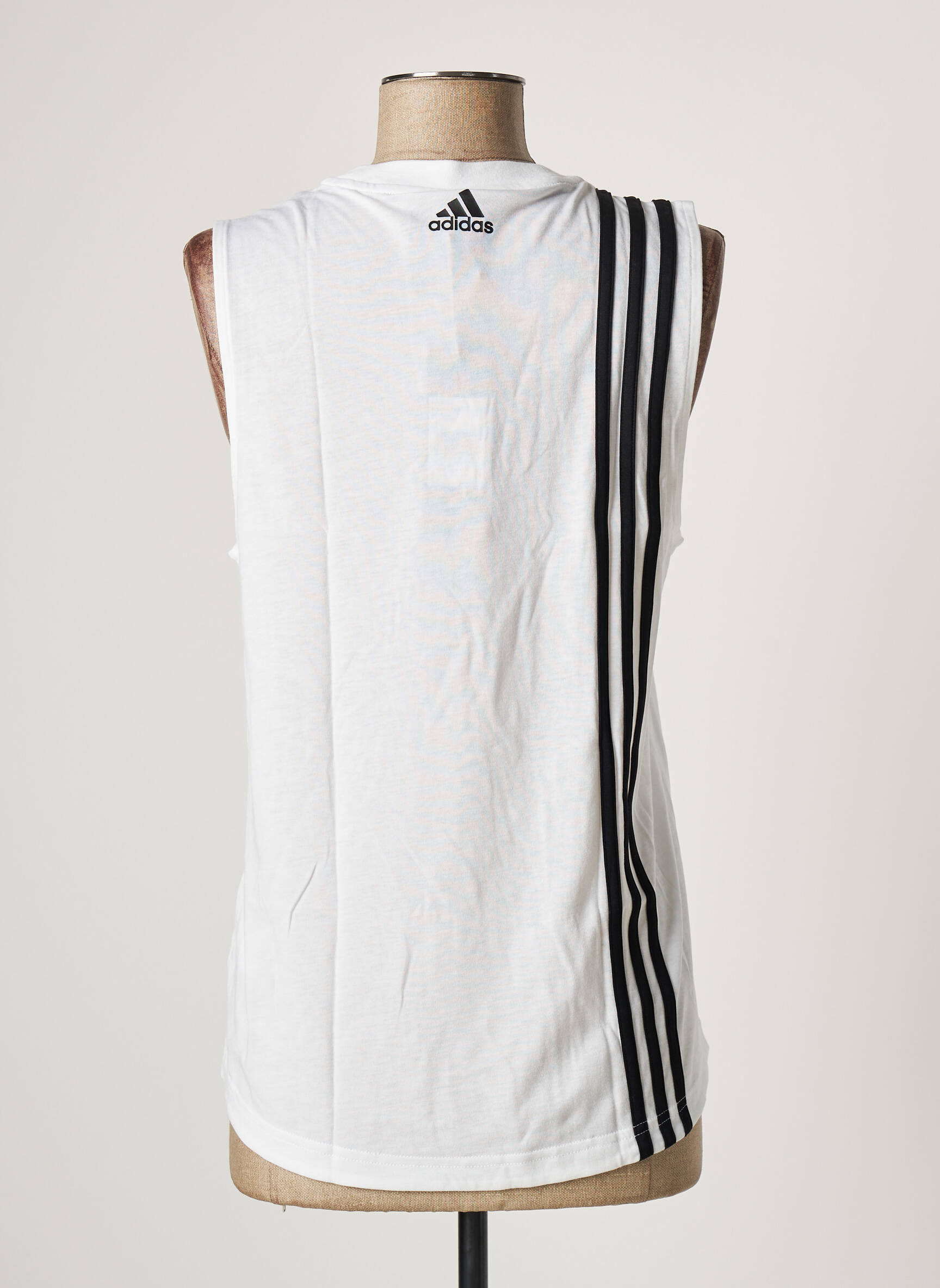 Marškiniai be rankovių tamprumas be rankų baltas ADIDAS moteris