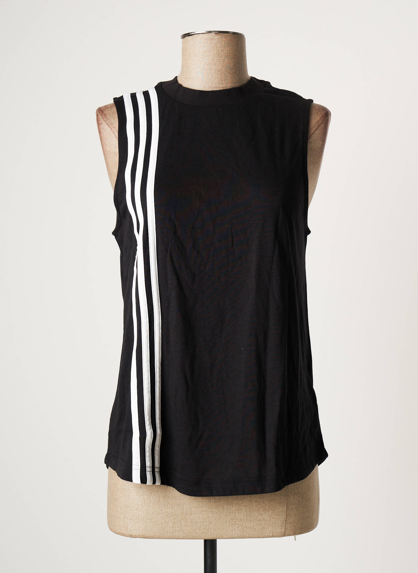 Marškiniai be rankovių tamprumas be rankų juodas ADIDAS moteris