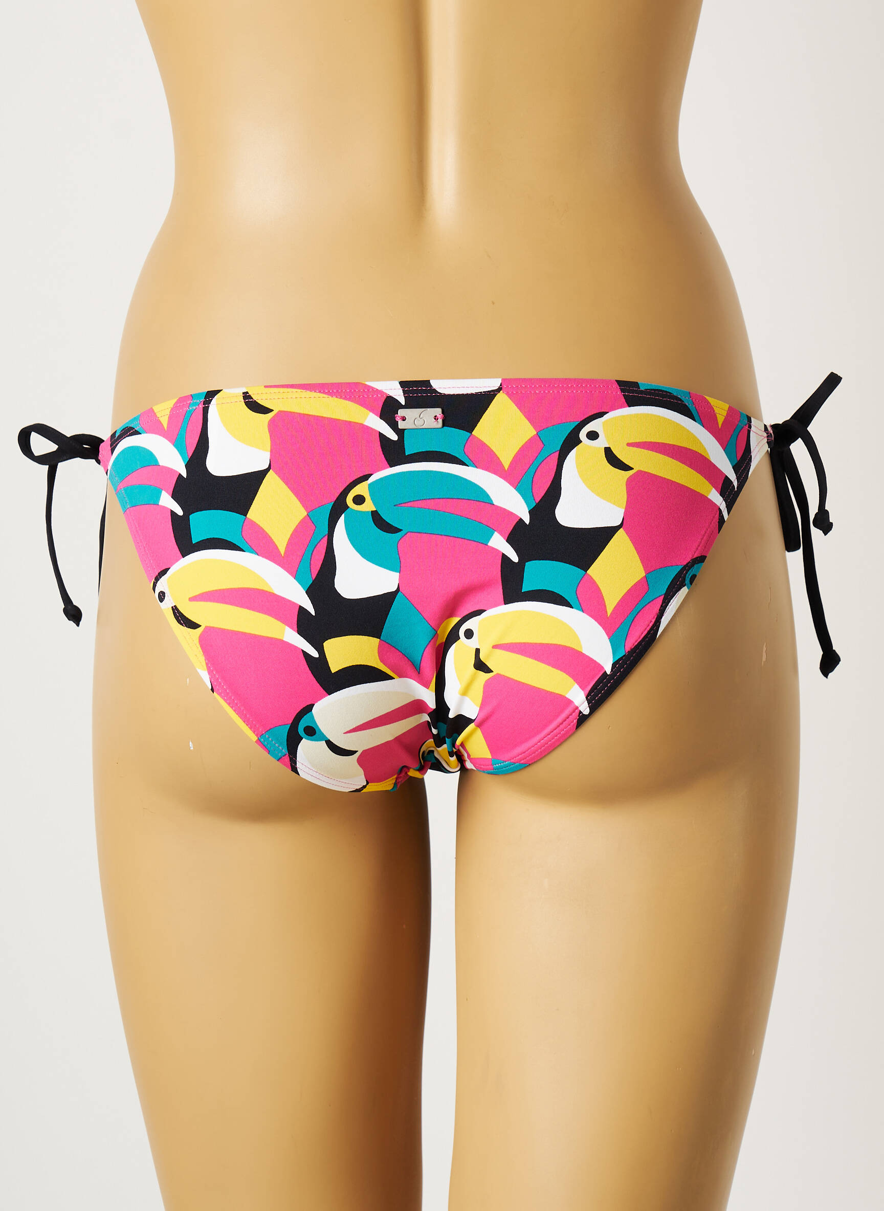 Maudymosi kelnaitės satino audinys bikini rožinė CHERRY BEACH moteris