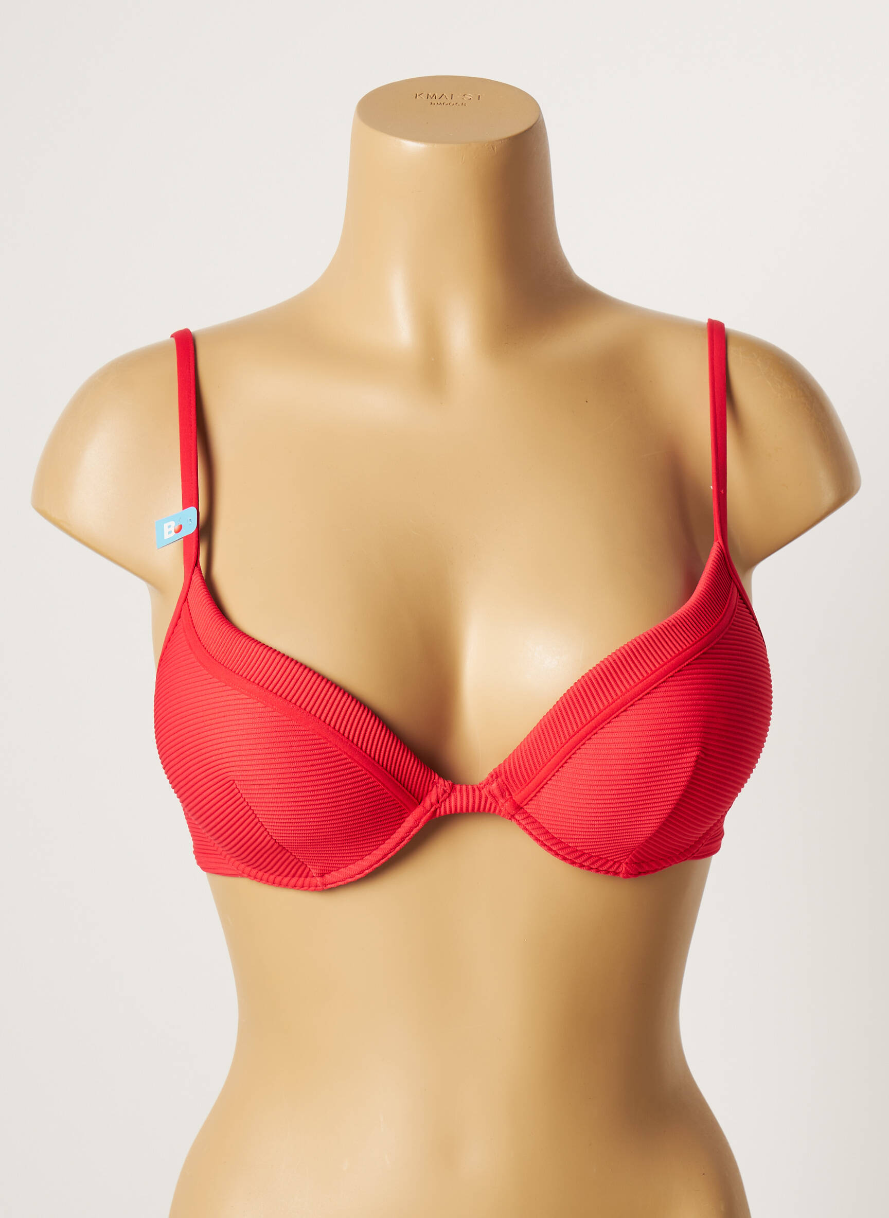 Maudymosi viršūnė tamprumas push-up liemenėlė su aukštu palaikymu raudona CHERRY BEACH moteris