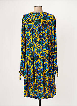 Pusilgių suknelė fantazijos raštas ilgos rankovės mėlyna ORFEO moteris