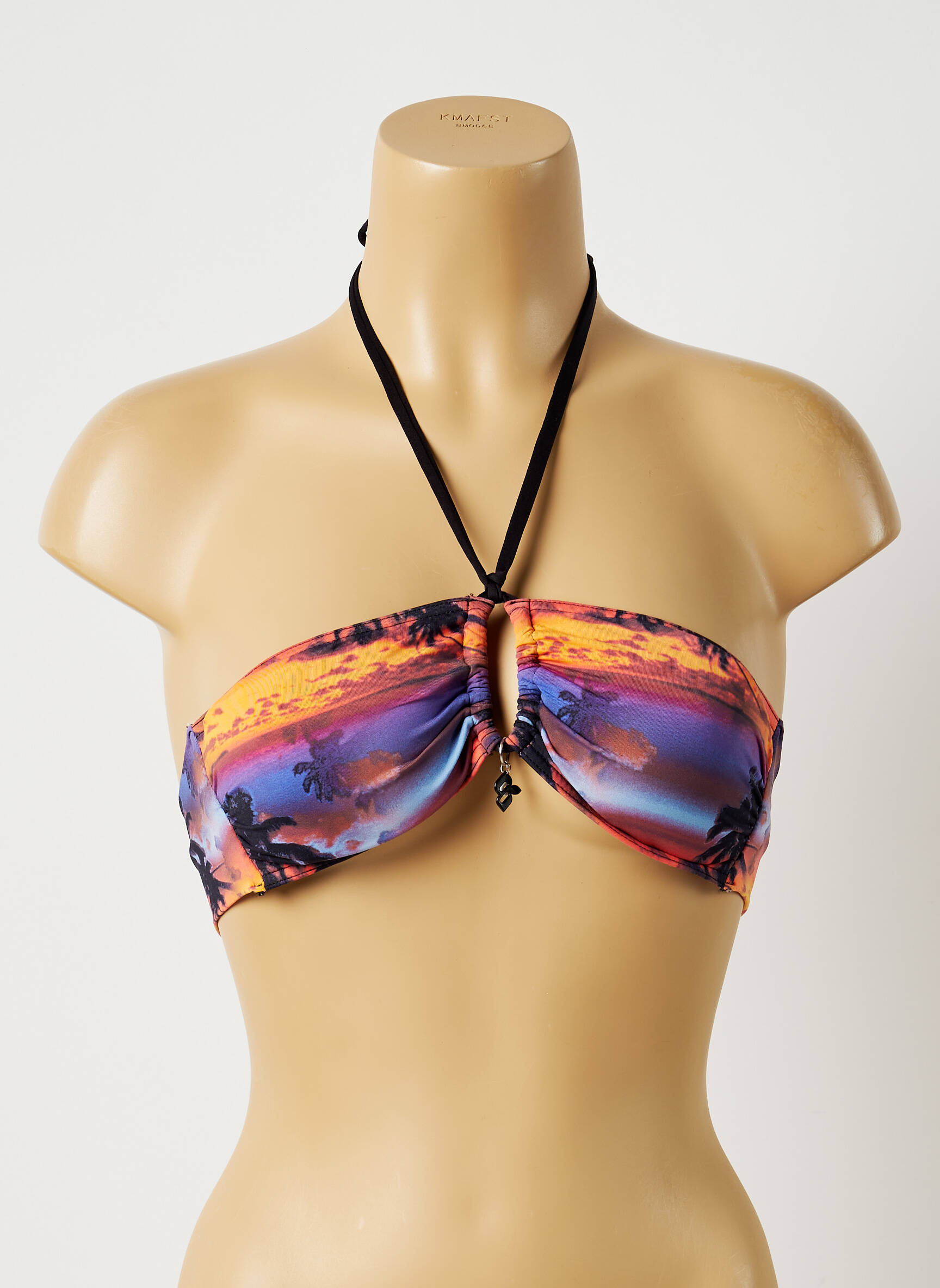 Maudymosi viršūnė užsegimas su raišteliais liemenėlė su išimamu putų paminkštinimu violetinis BIKINI BAR moteris