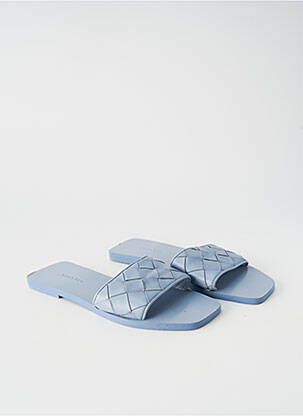 Mule/sabotai austas audinys plokščias kulnas iki 3 cm mėlyna WHAT FOR moteris