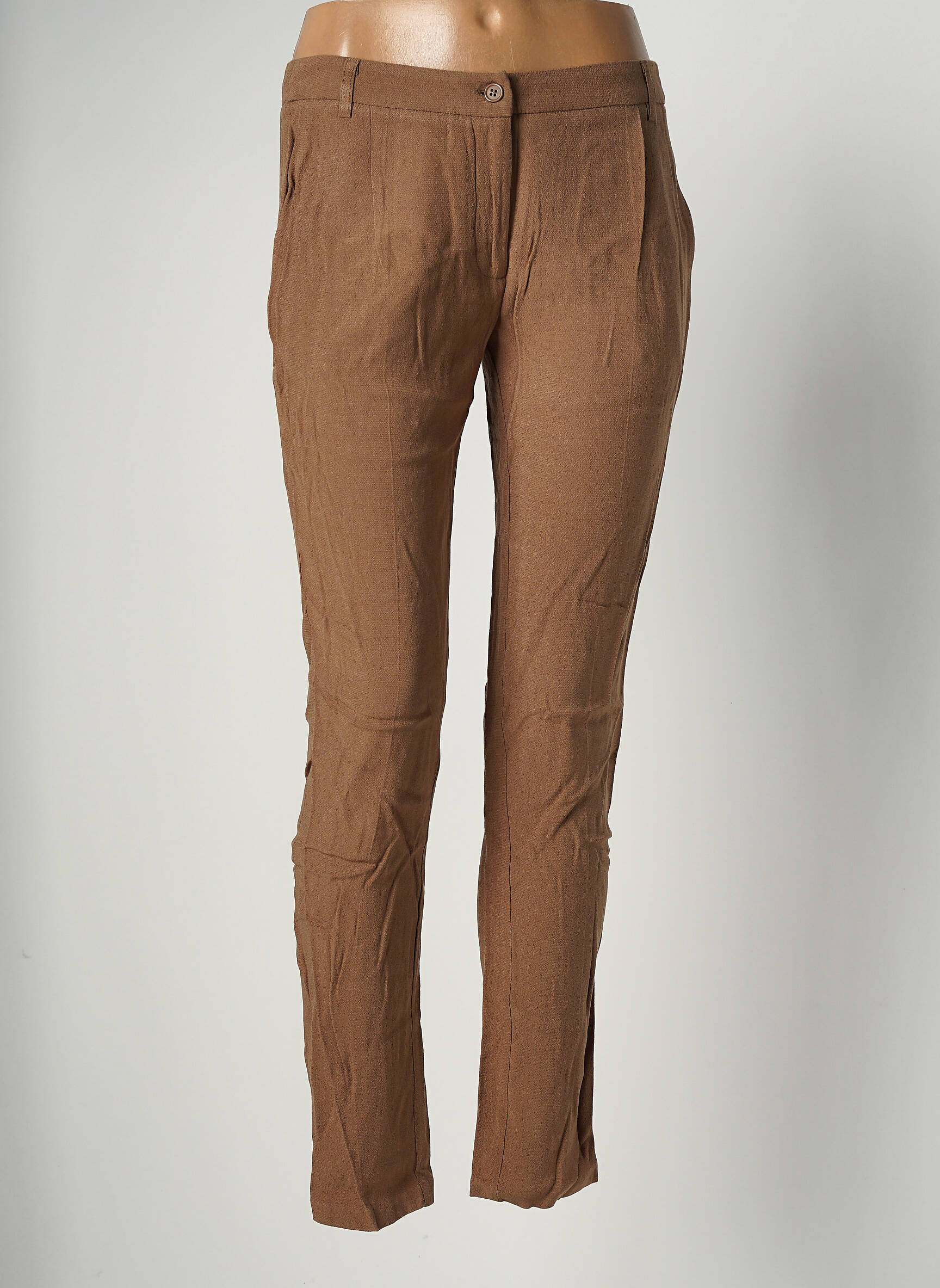 Chino kelnė uždarymas su užtrauktuku po mygtuku uždengimu normala dydis rudas AMERICAN VINTAGE moteris