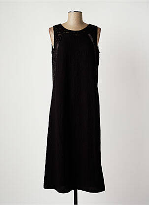 Pusilgių suknelė be rankų be rankų juodas NÜ moteris