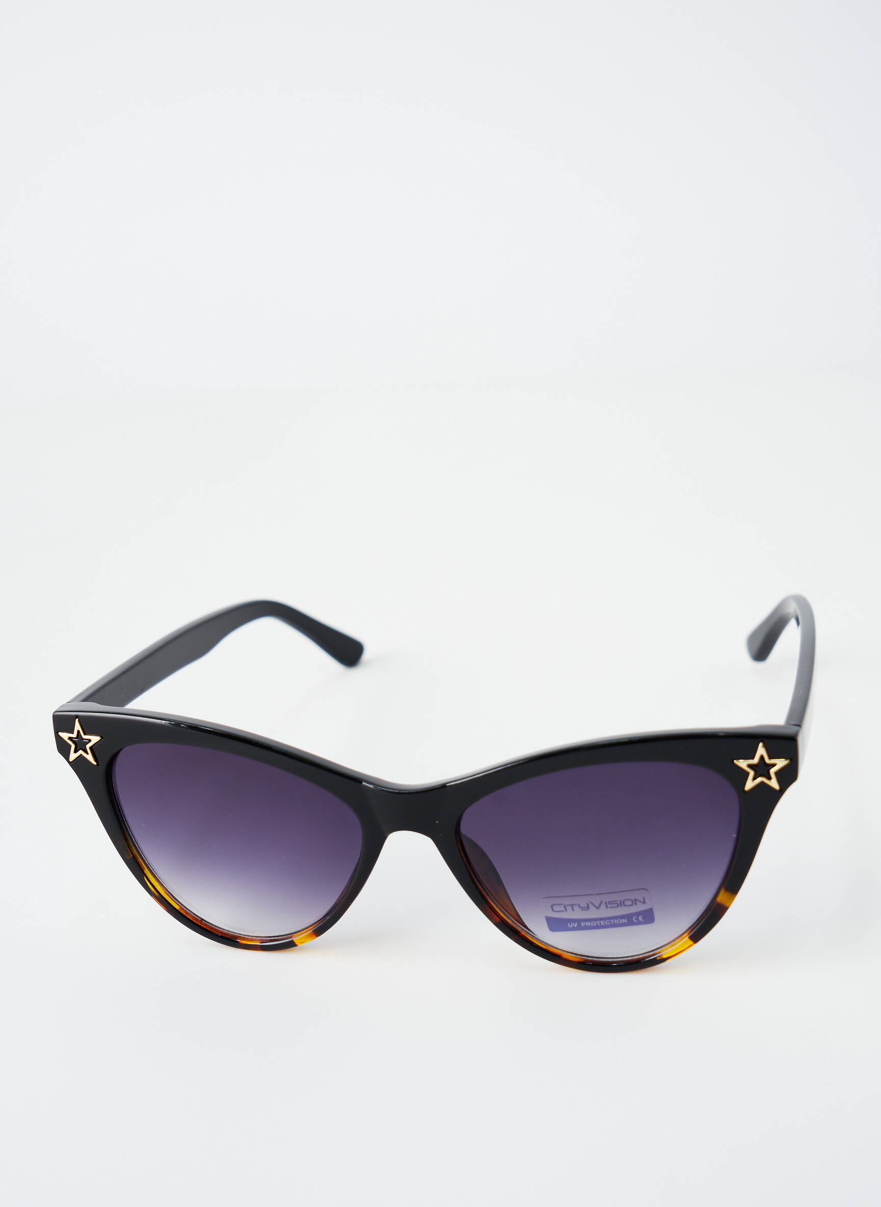 Akiniai nuo saulės siuvinėjimas su klinčiais juodas CITY VISION EYEWEAR moteris