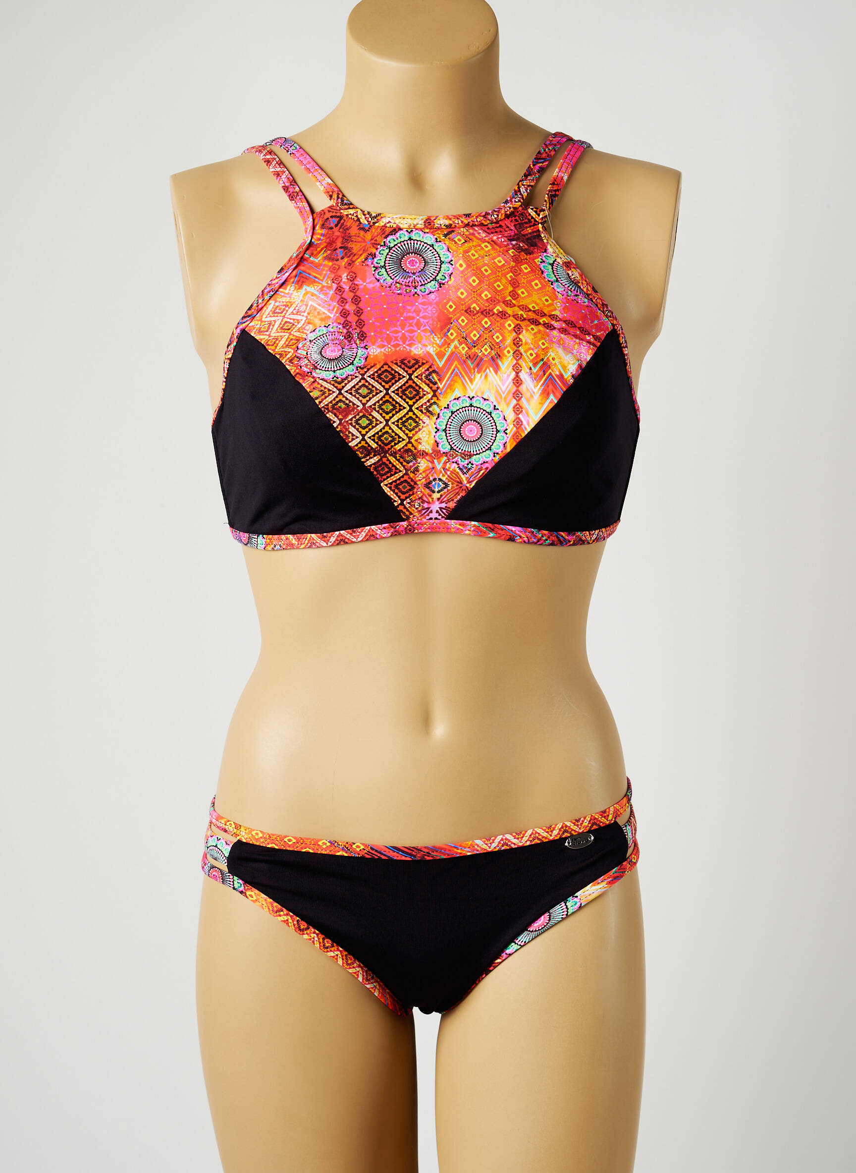 Dvivietis maudymosi kostiumėlis tamprumas juodas SUN PLAYA moteris