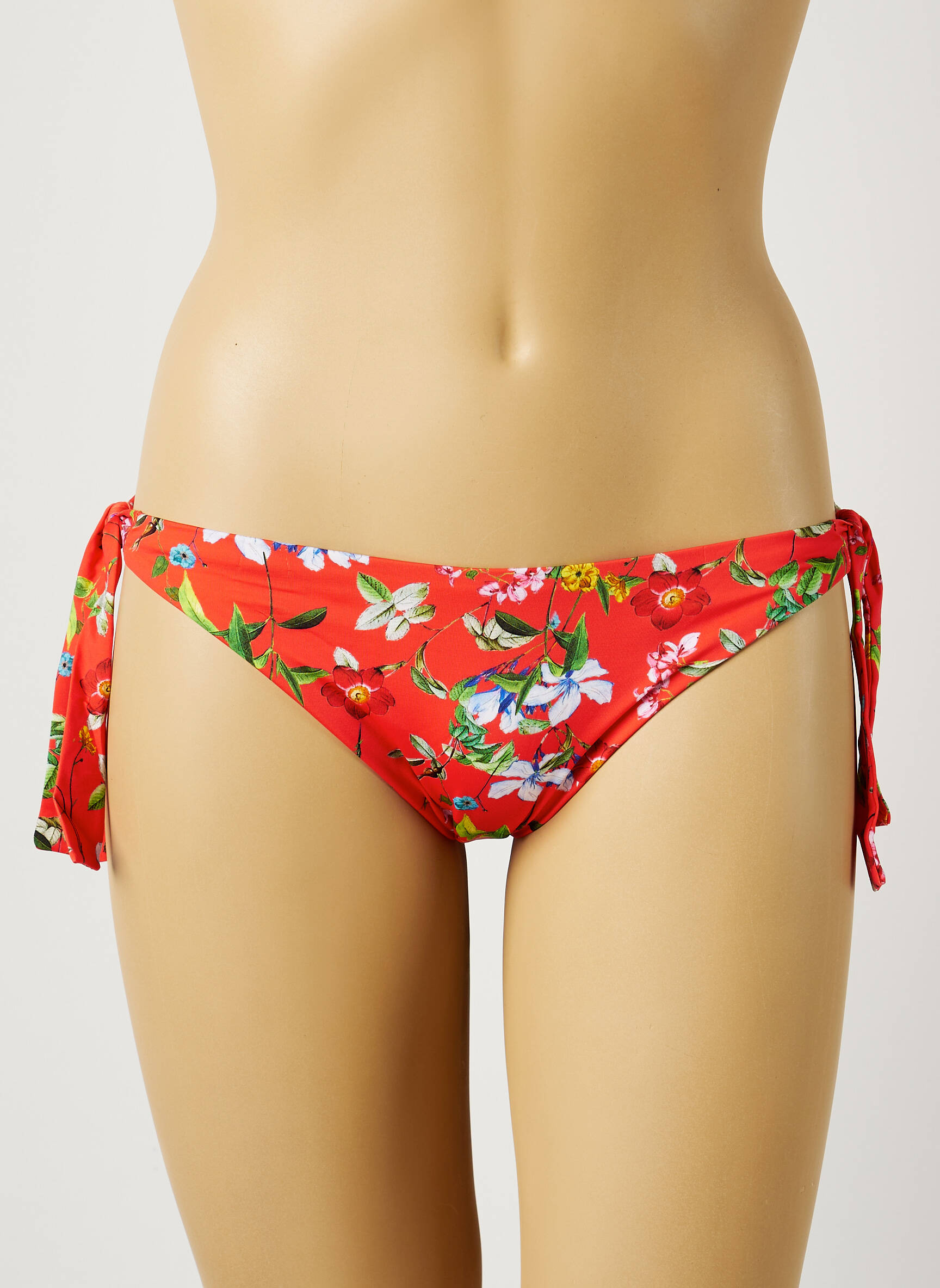 Maudymosi kelnaitės gėlių raštas bikini raudona TESSY moteris