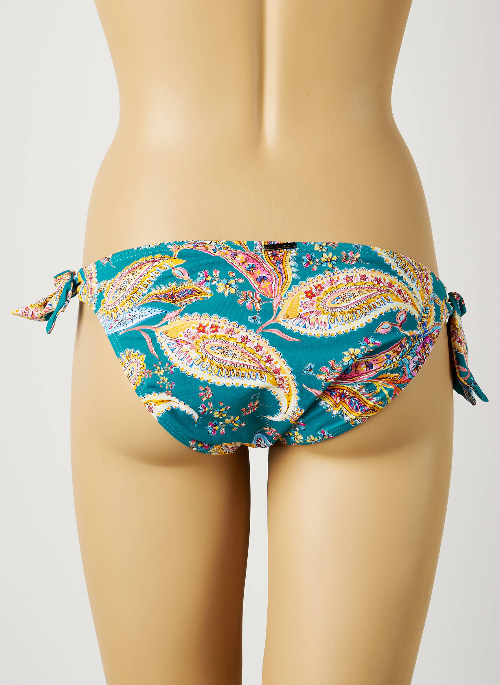 Maudymosi kelnaitės užsegimas su raišteliais bikini mėlyna MOONTIDE moteris
