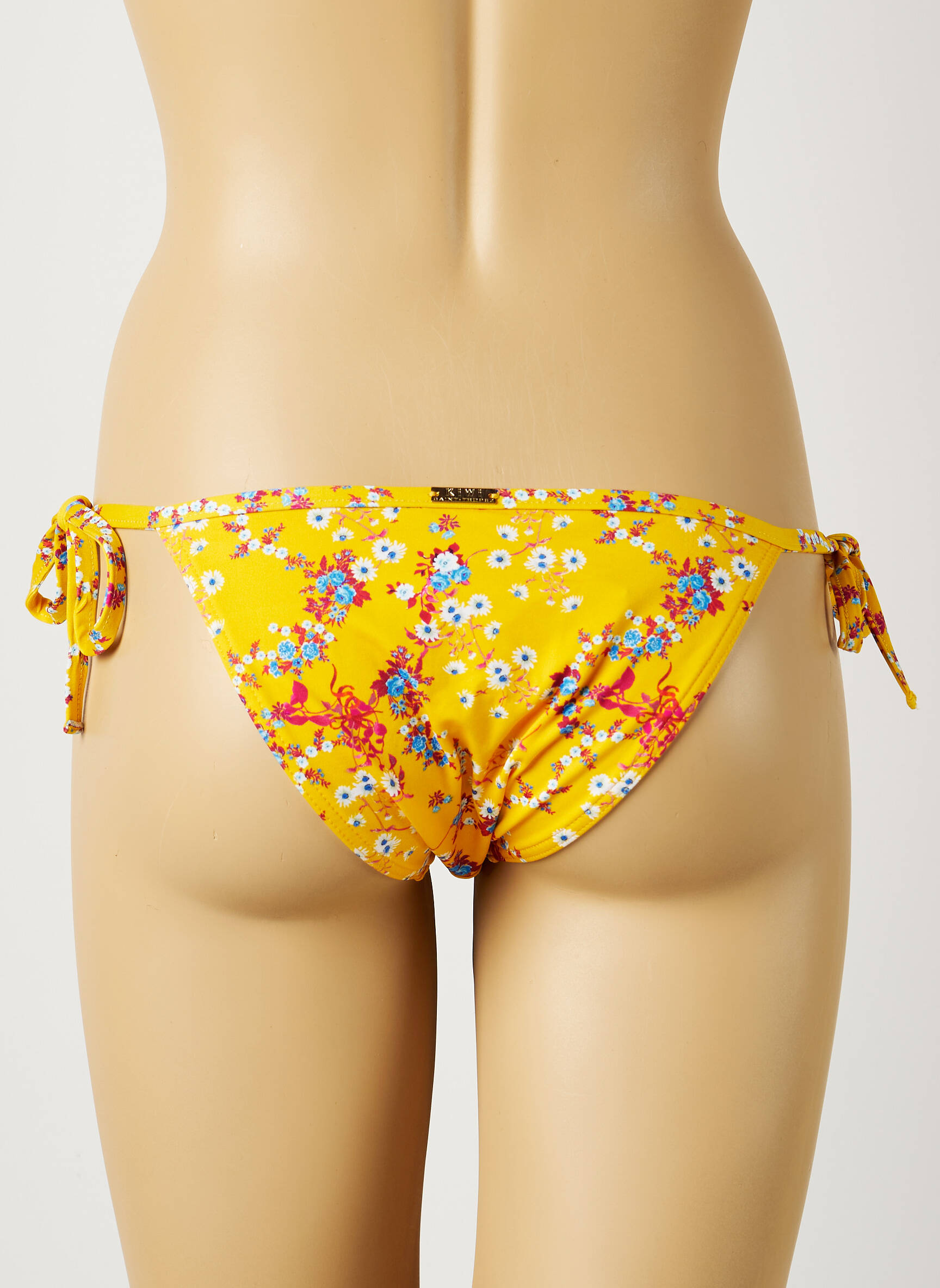 Maudymosi kelnaitės gėlių raštas bikini geltona KIWI moteris