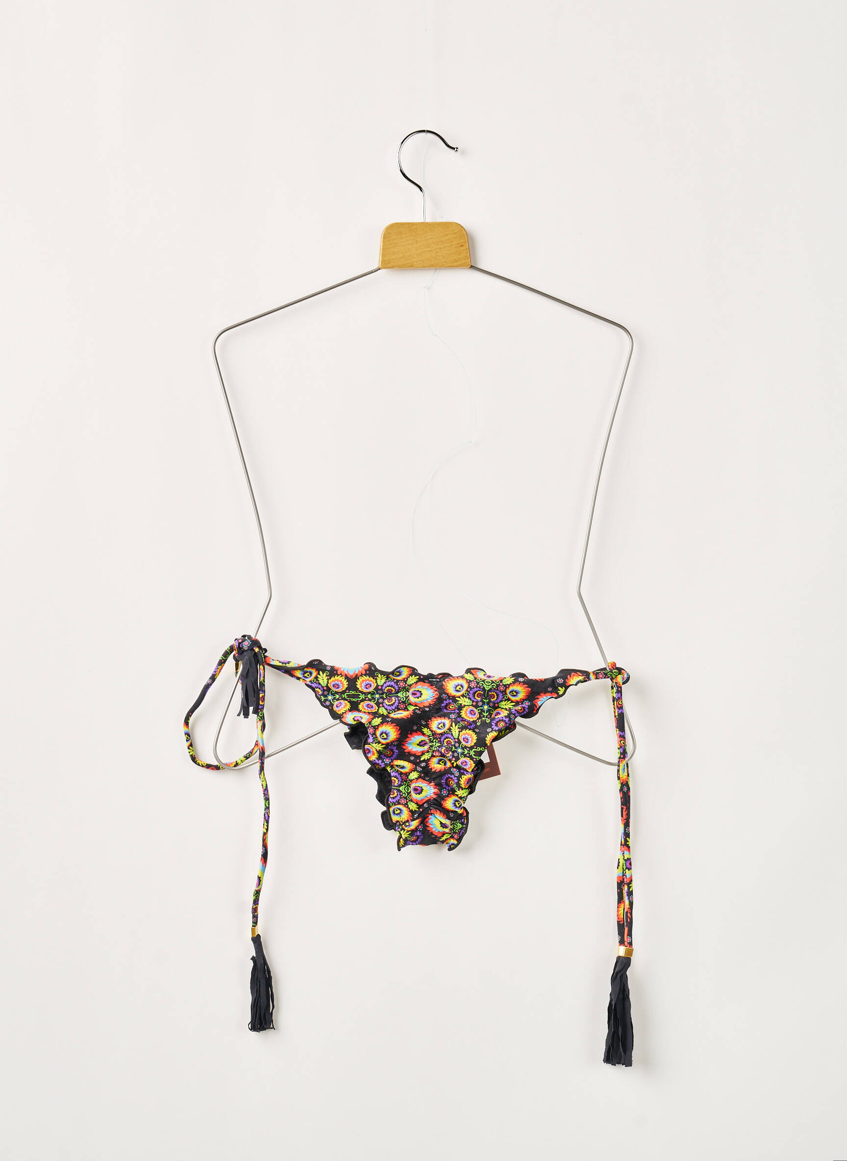 Maudymosi kelnaitės gėlių raštas bikini juodas RIO DE SOL moteris