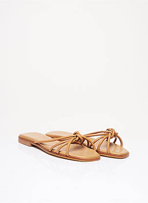 Mule/sabotai lygus medžiaga plokščias kulnas iki 3 cm rudas FLATTERED moteris