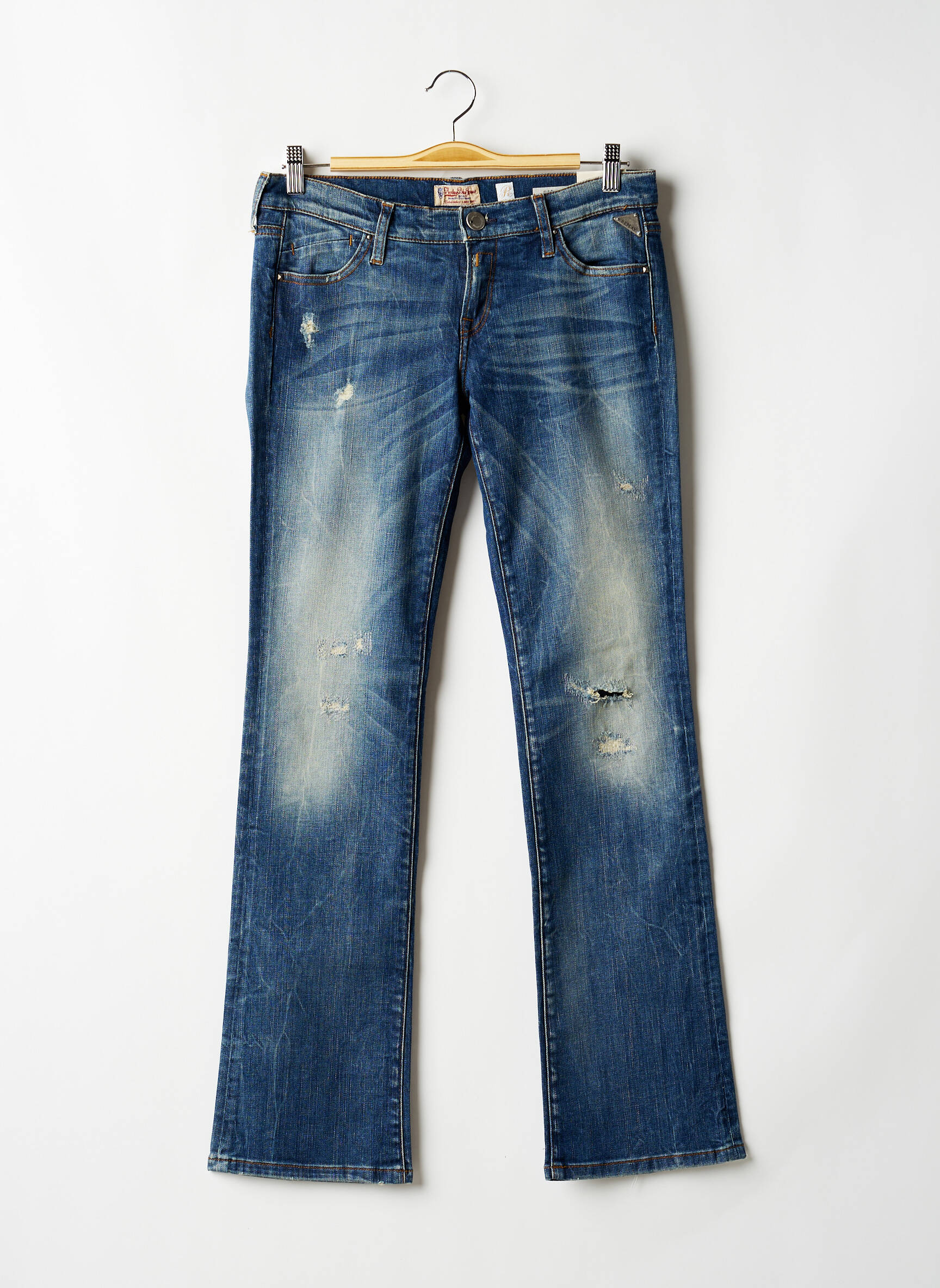 Bootcut džinsai denimo pasirinkimas maža dydžio mėlyna REPLAY moteris