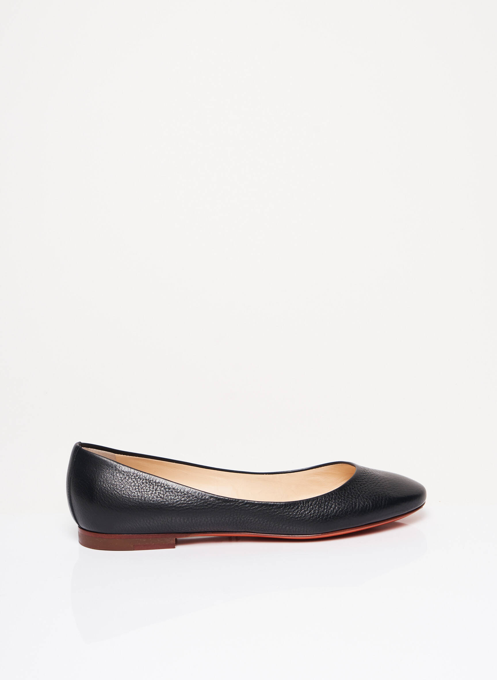 Balerinos lygus audinys plokščias kulnas iki 3 cm juodas SANTONI moteris
