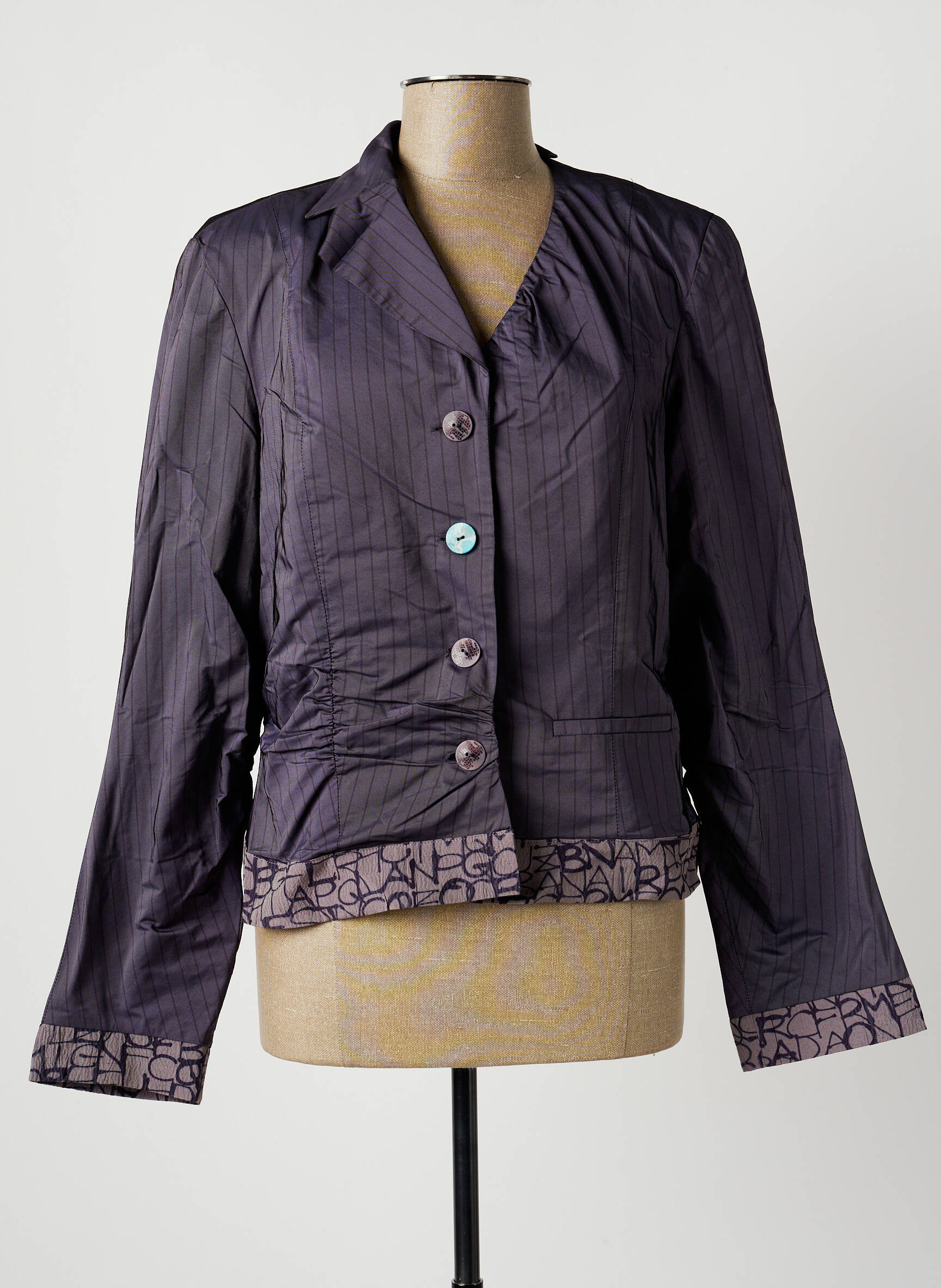 Kasdienis švarkas pečių pagalvėlė violetinis MADAME ZAZA OF MARSEILLE moteris