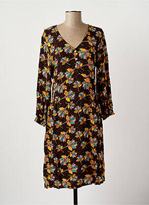 Pusilgių suknelė gėlių raštas ilgos rankovės juodas LA FIANCEE DU MEKONG moteris