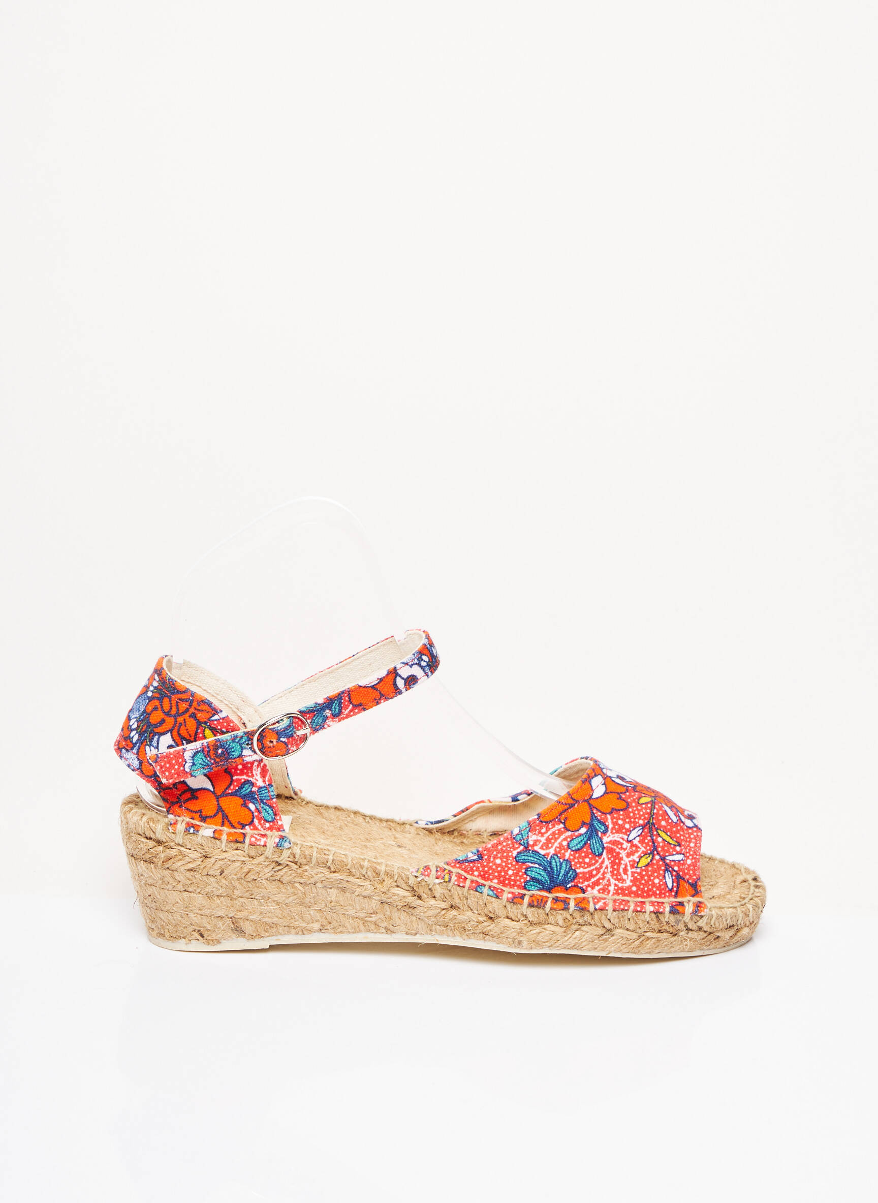Espadrilės audinio audimas (tinklinis audimas) kulnas nuo 4 iki 6 cm raudona LA FIANCEE DU MEKONG moteris