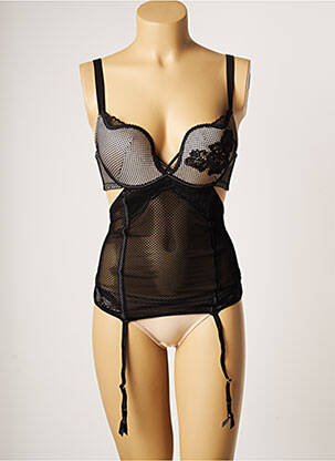 Korsetas/diržas satino efektas juodas VALEGE moteris