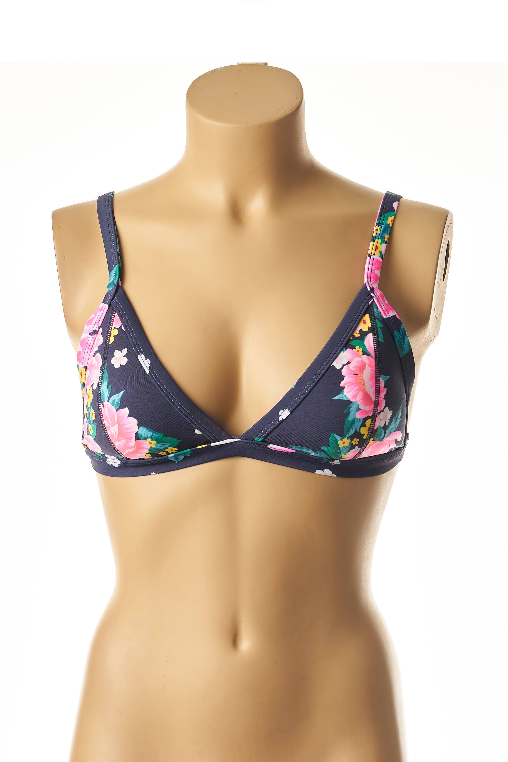 Maudymosi viršūnė tamprumas aukšti trikampiai mėlyna MON PETIT BIKINI moteris