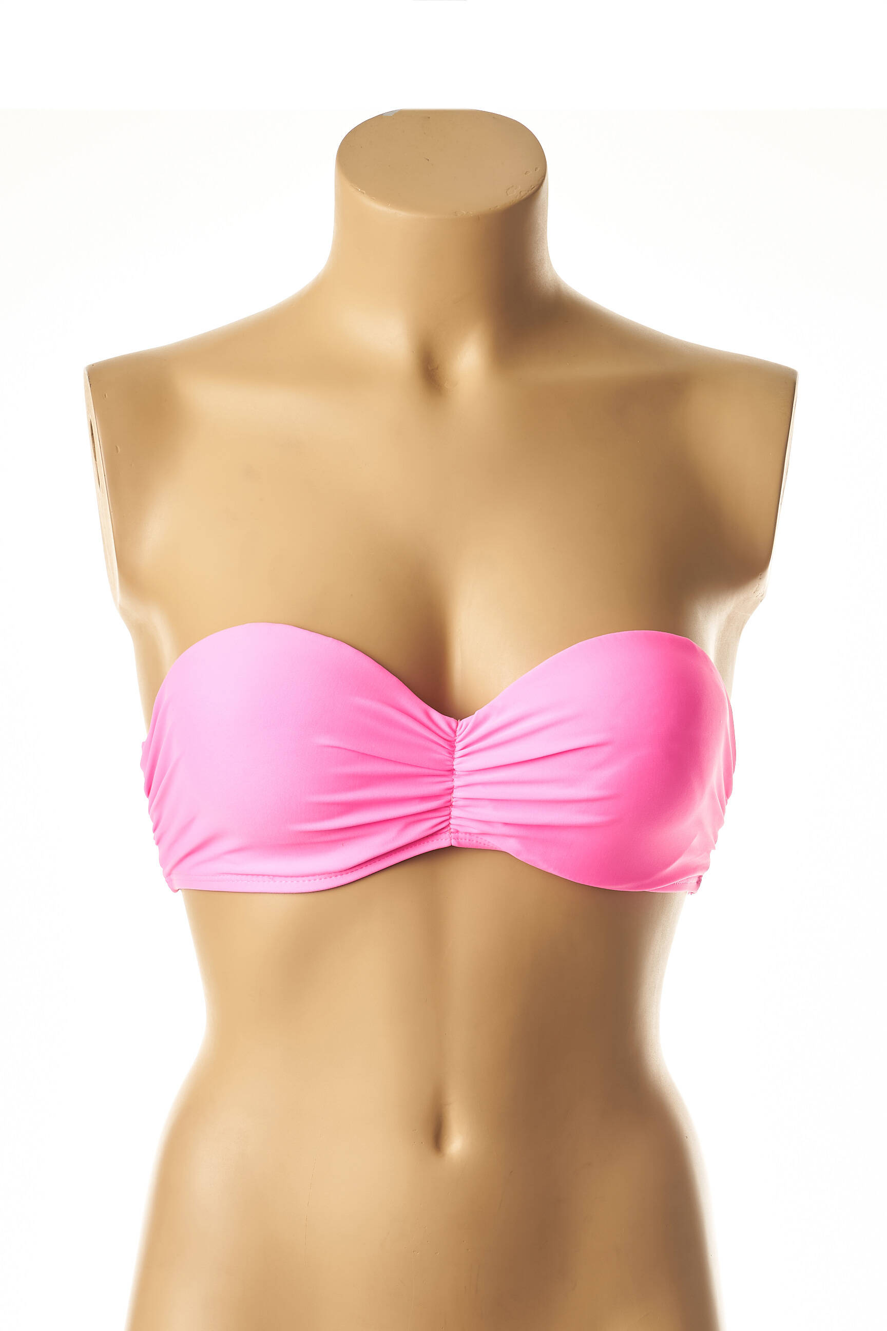 Maudymosi viršūnė tamprumas push-up liemenėlė su aukštu palaikymu rožinė MON PETIT BIKINI moteris
