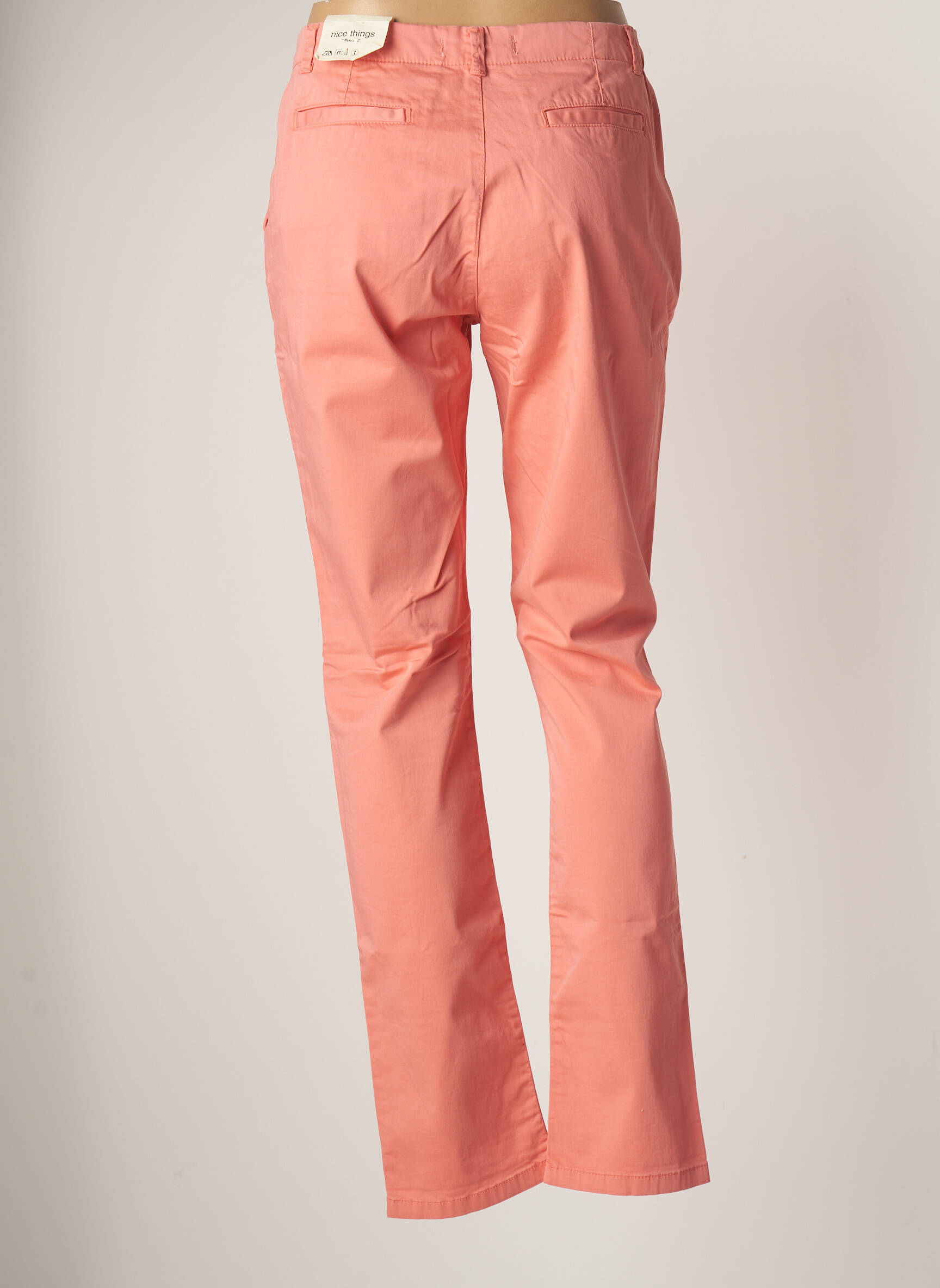 Chino kelnė uždarymas su užtrauktuku po mygtuku uždengimu normala dydis oranžinė NICE THINGS moteris