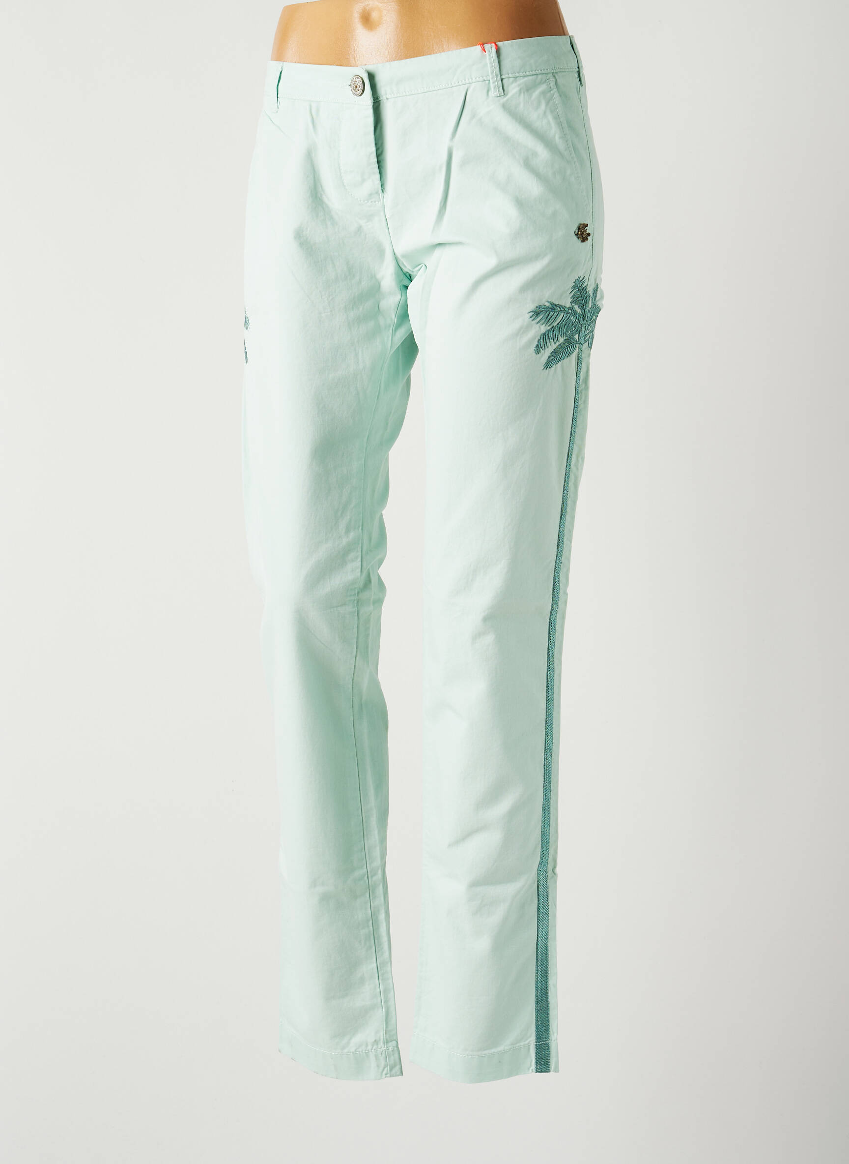 Chino kelnė šoniniai galonai su siuvinėjimu maža dydžio žalias MAISON SCOTCH moteris