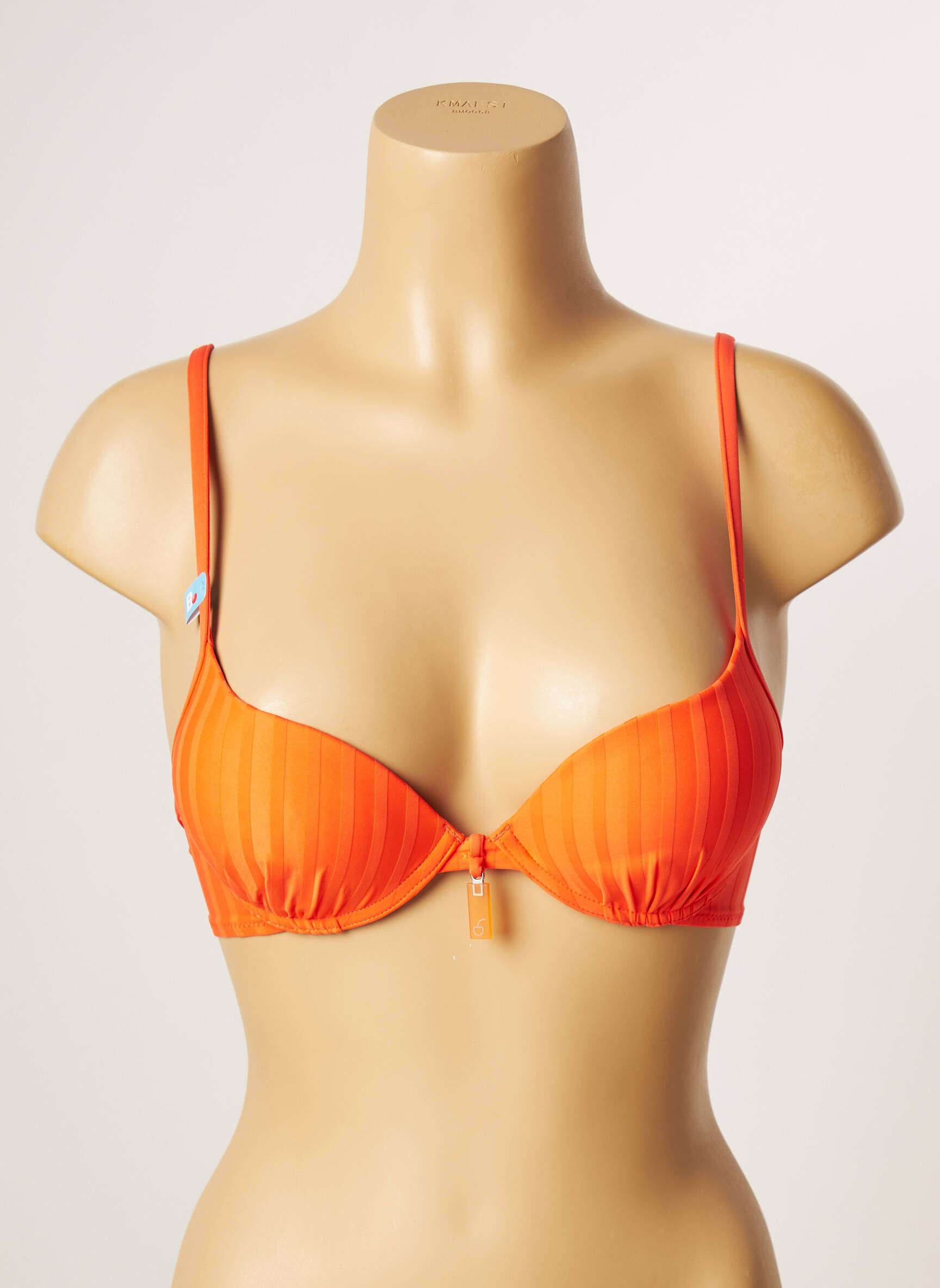 Maudymosi viršūnė tamprumas push-up liemenėlė su aukštu palaikymu oranžinė CHERRY BEACH moteris