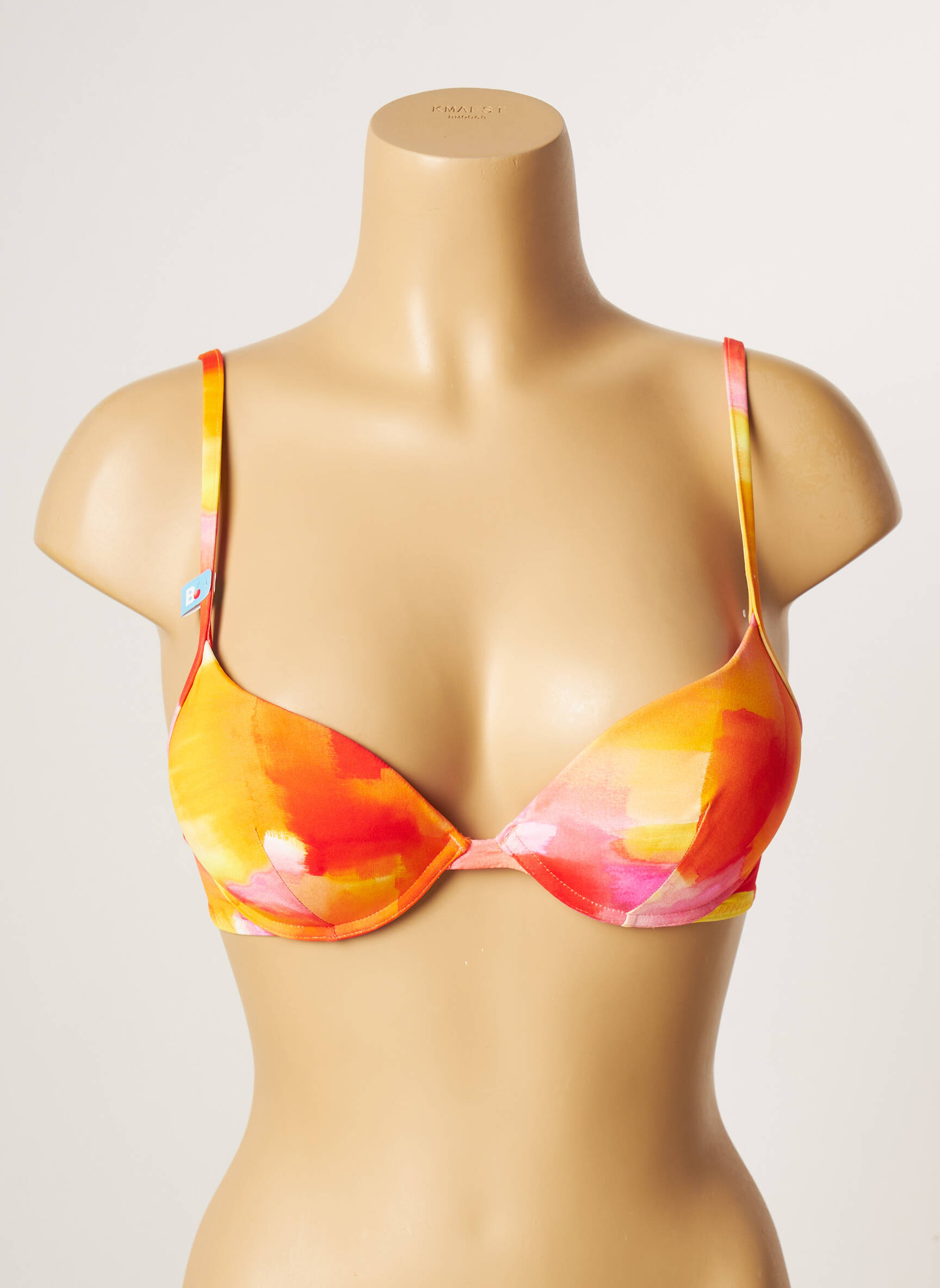 Maudymosi viršūnė tamprumas push-up liemenėlė su aukštu palaikymu oranžinė CHERRY BEACH moteris
