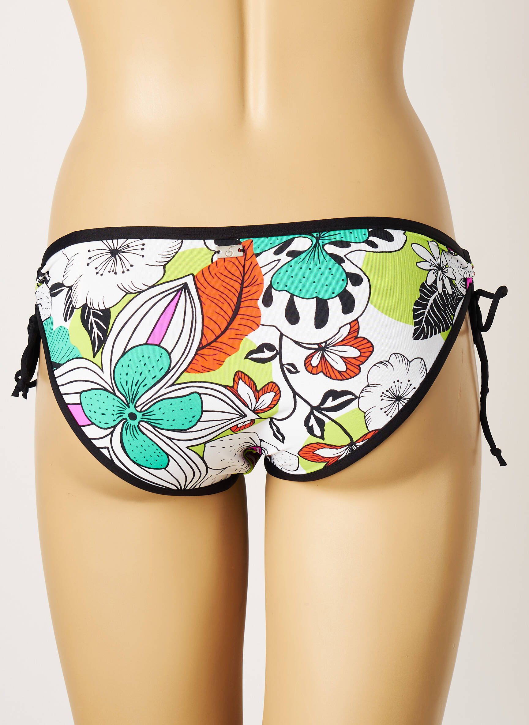 Maudymosi kelnaitės gėlių raštas bikini baltas CHERRY BEACH moteris