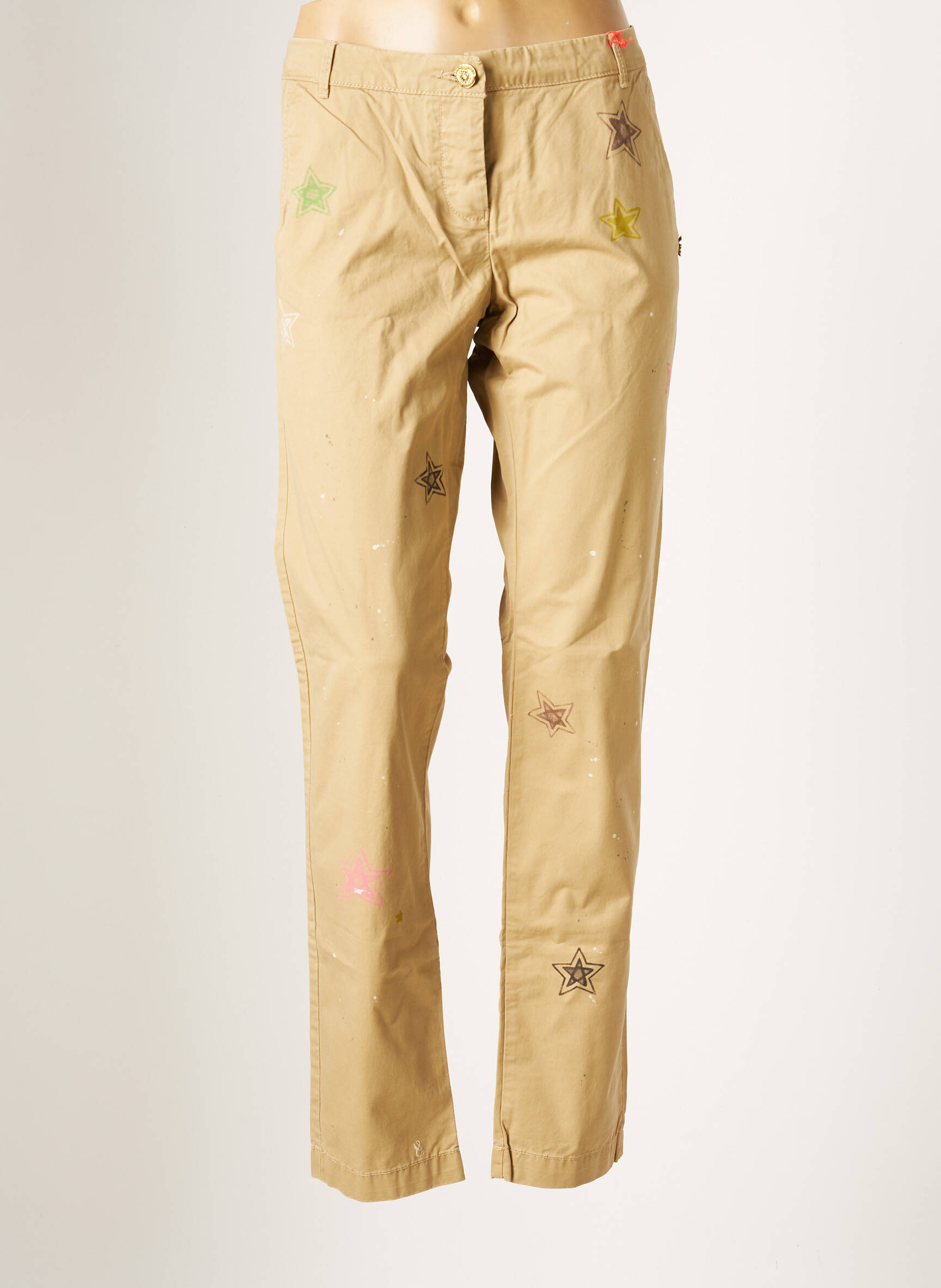 Chino kelnė uždarymas su užtrauktuku po mygtuku uždengimu normala dydis bežinis MAISON SCOTCH moteris